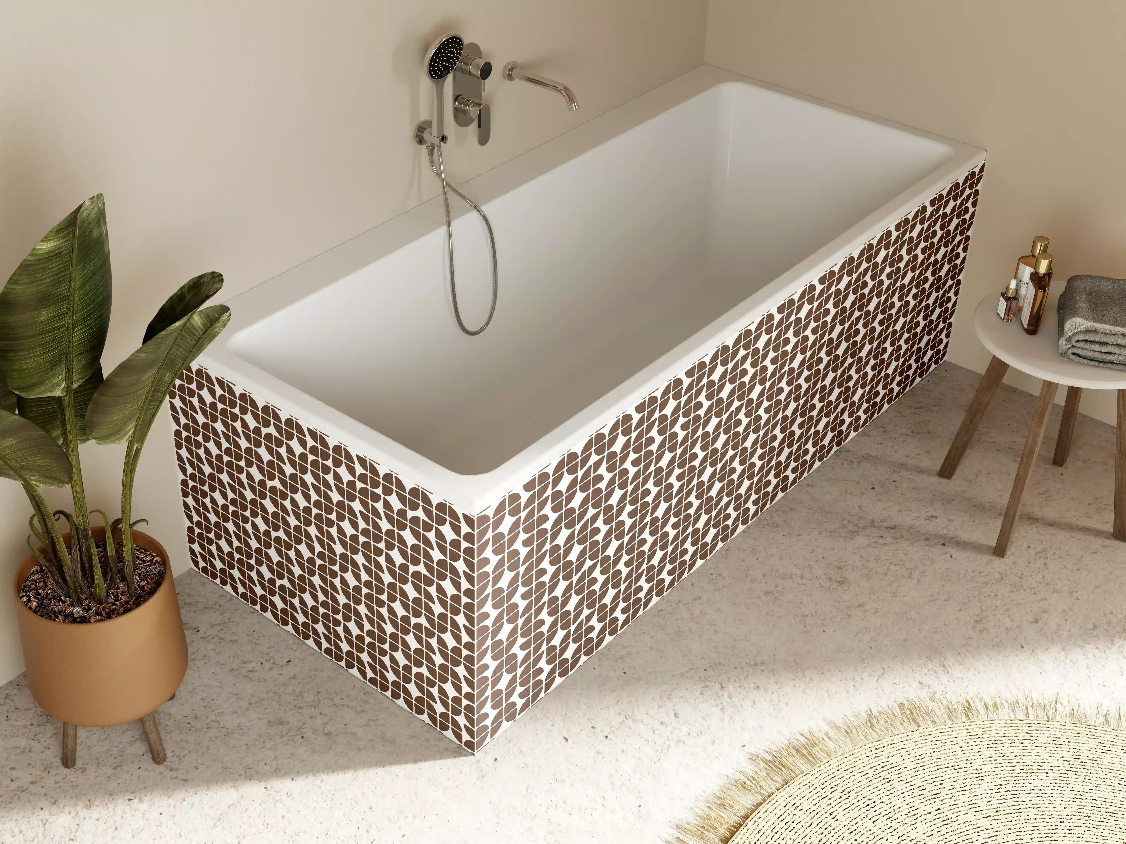 Badewannen-Rückwand - Moderne braune Mosaikfliesenmuster