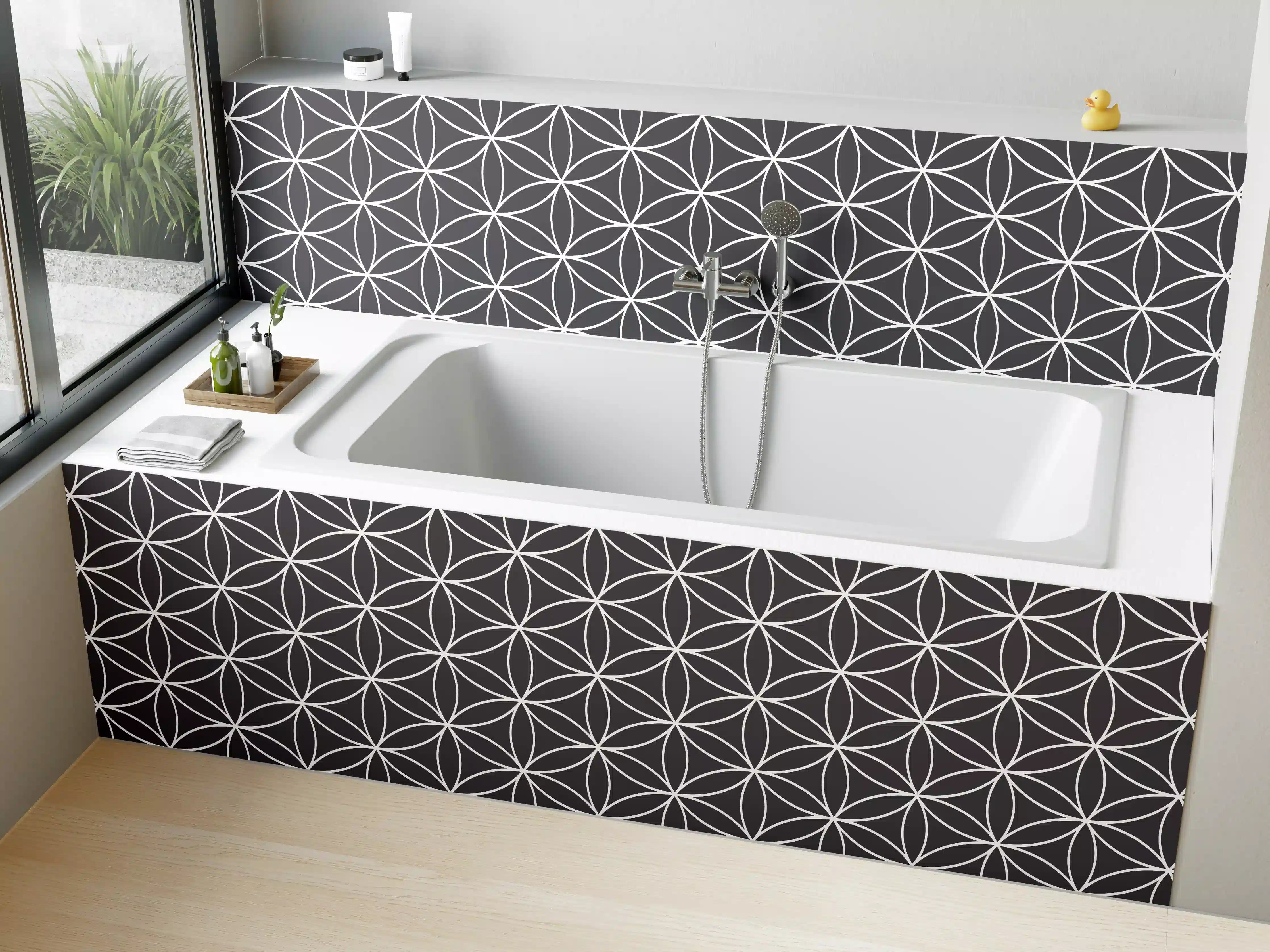 Badewannen-Rückwand - Moderne geometrische Musterkunst