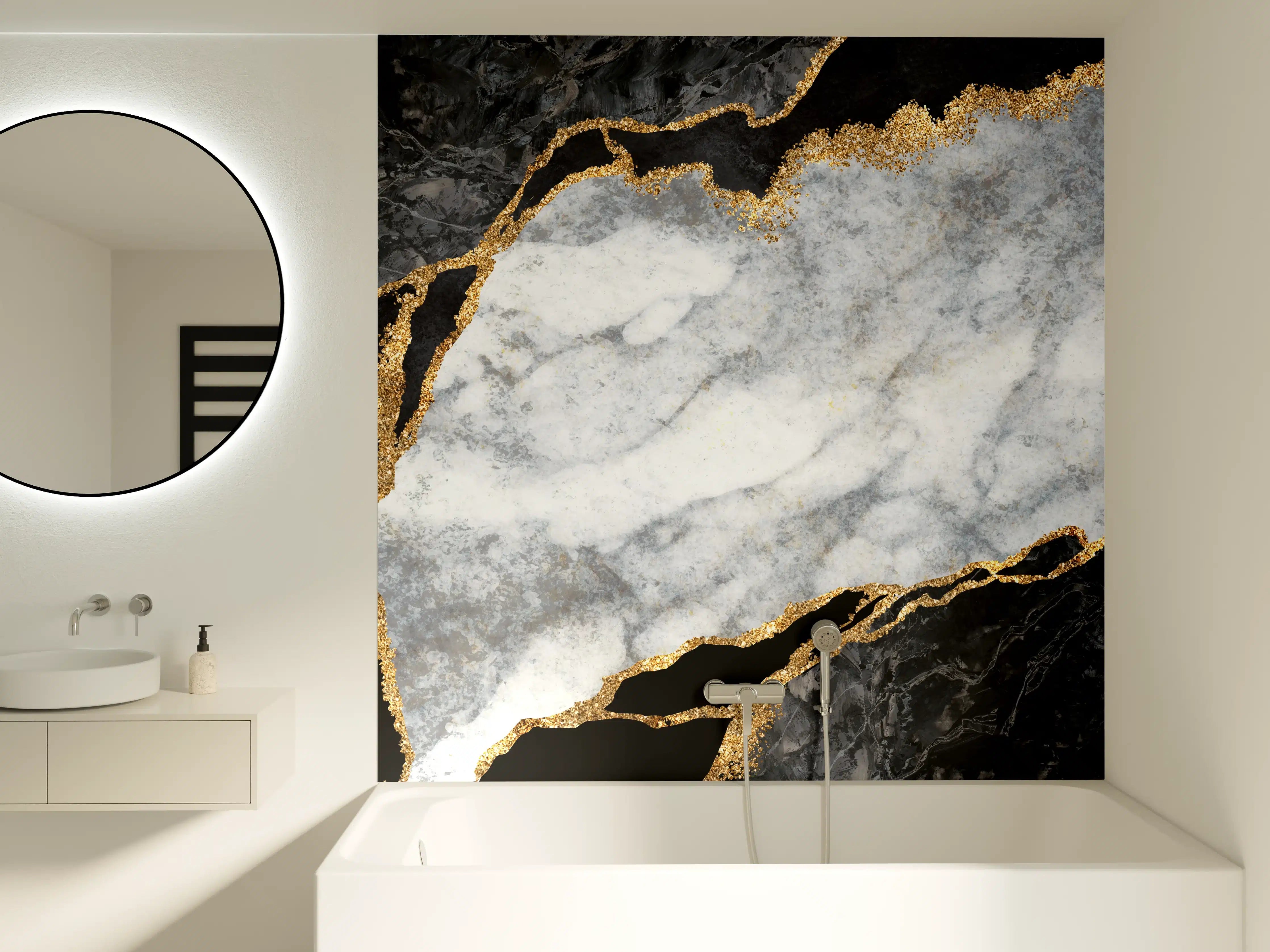 Badewannen-Rückwand - Moderne rissige Oberfläche