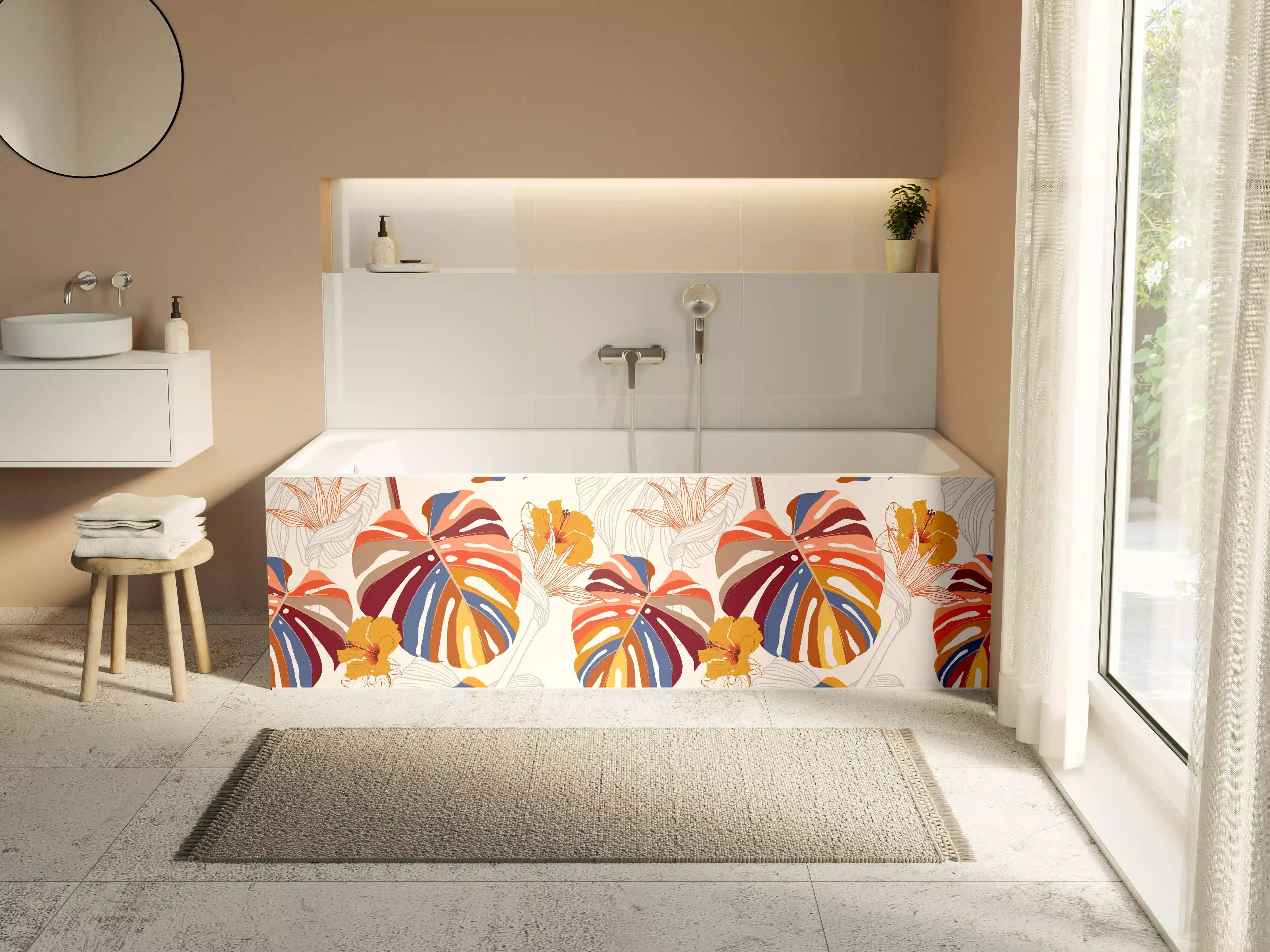 Badewannen-Rückwand - Monstera Sunkiss Tropic