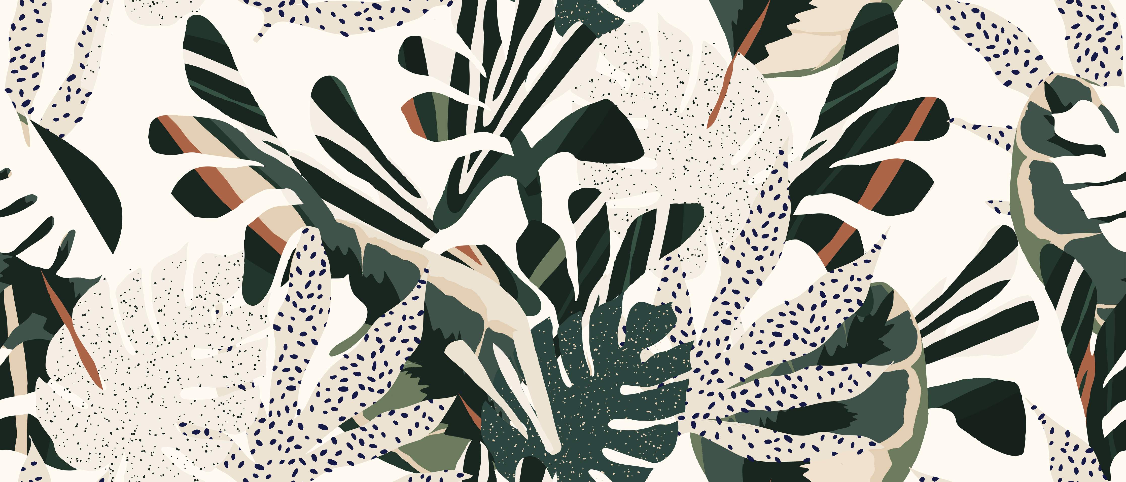Badewannen-Rückwand-Monstera Tropic Grün-Beige