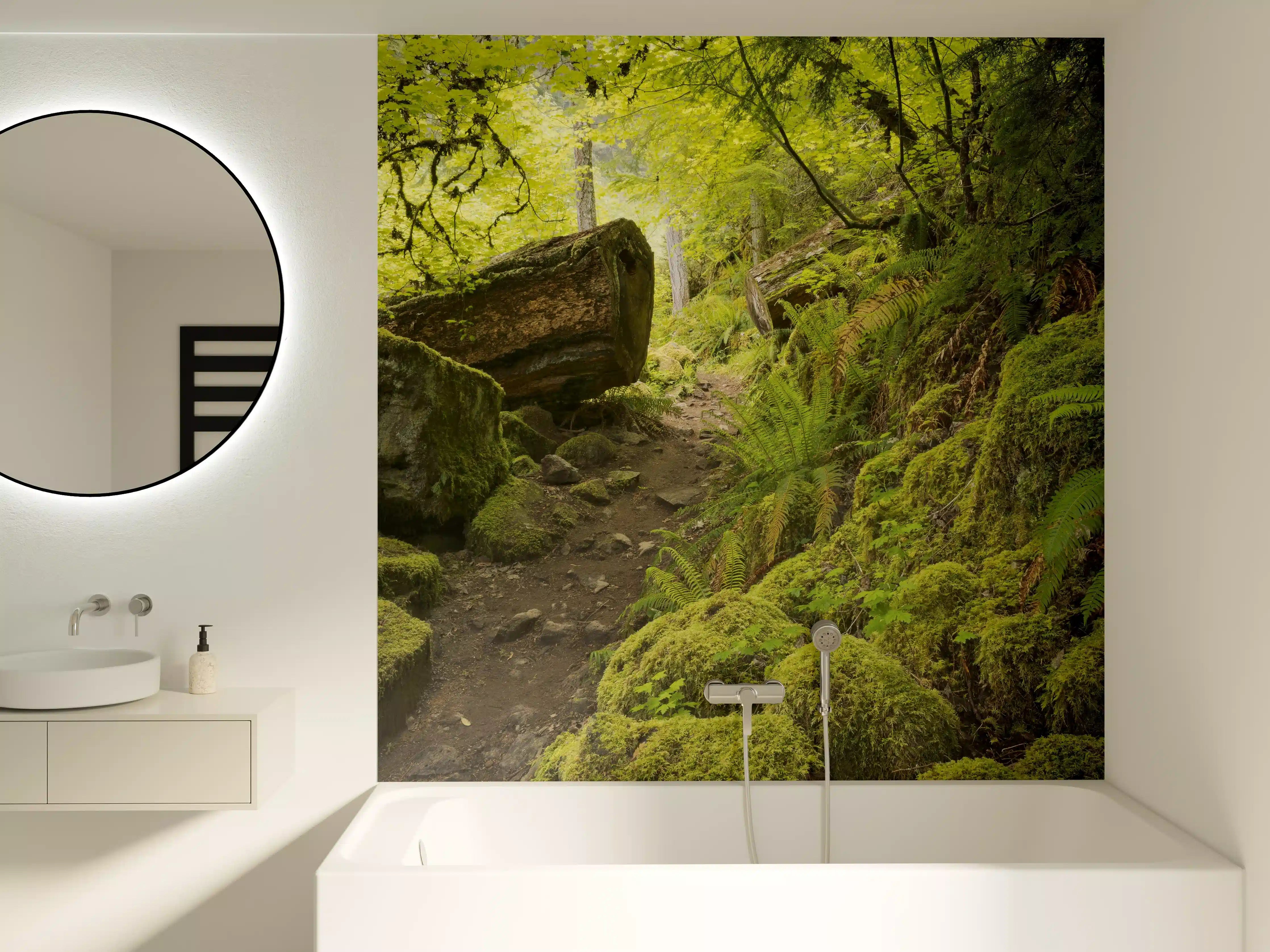 Badewannen-Rückwand - Moosiger Weg im Wald