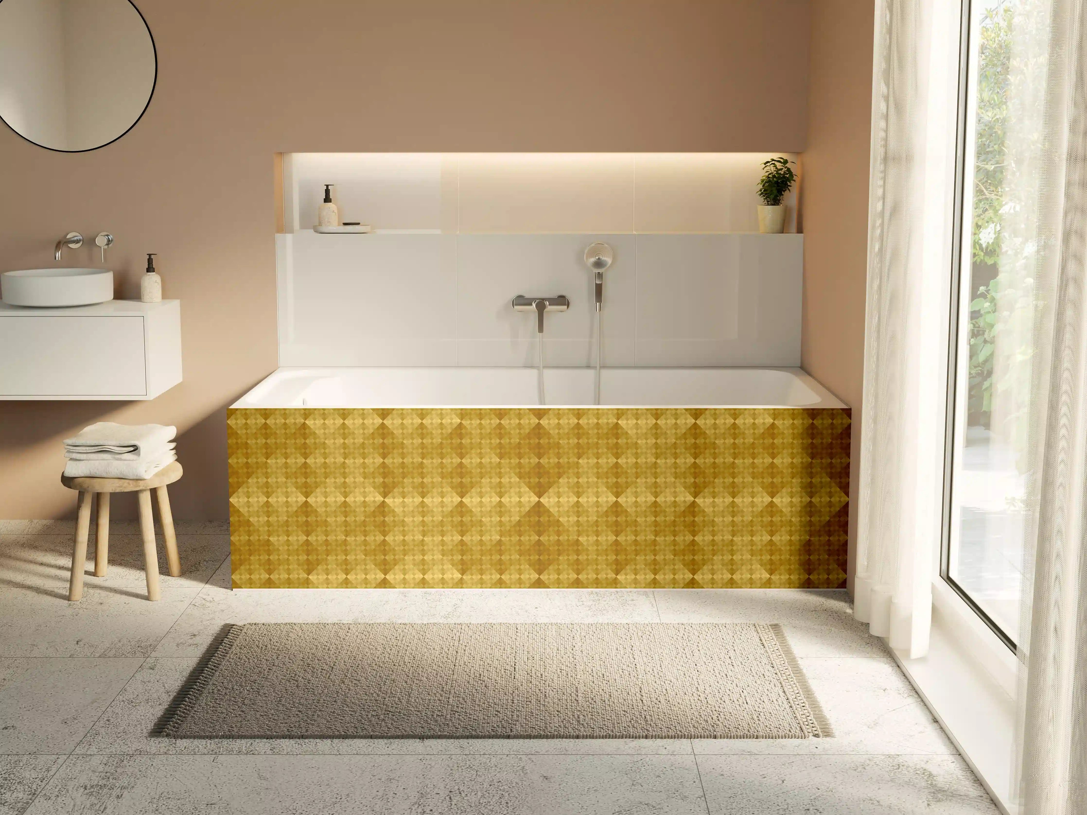 Badewannen-Rückwand - Mosaik Motiv - Goldfolie