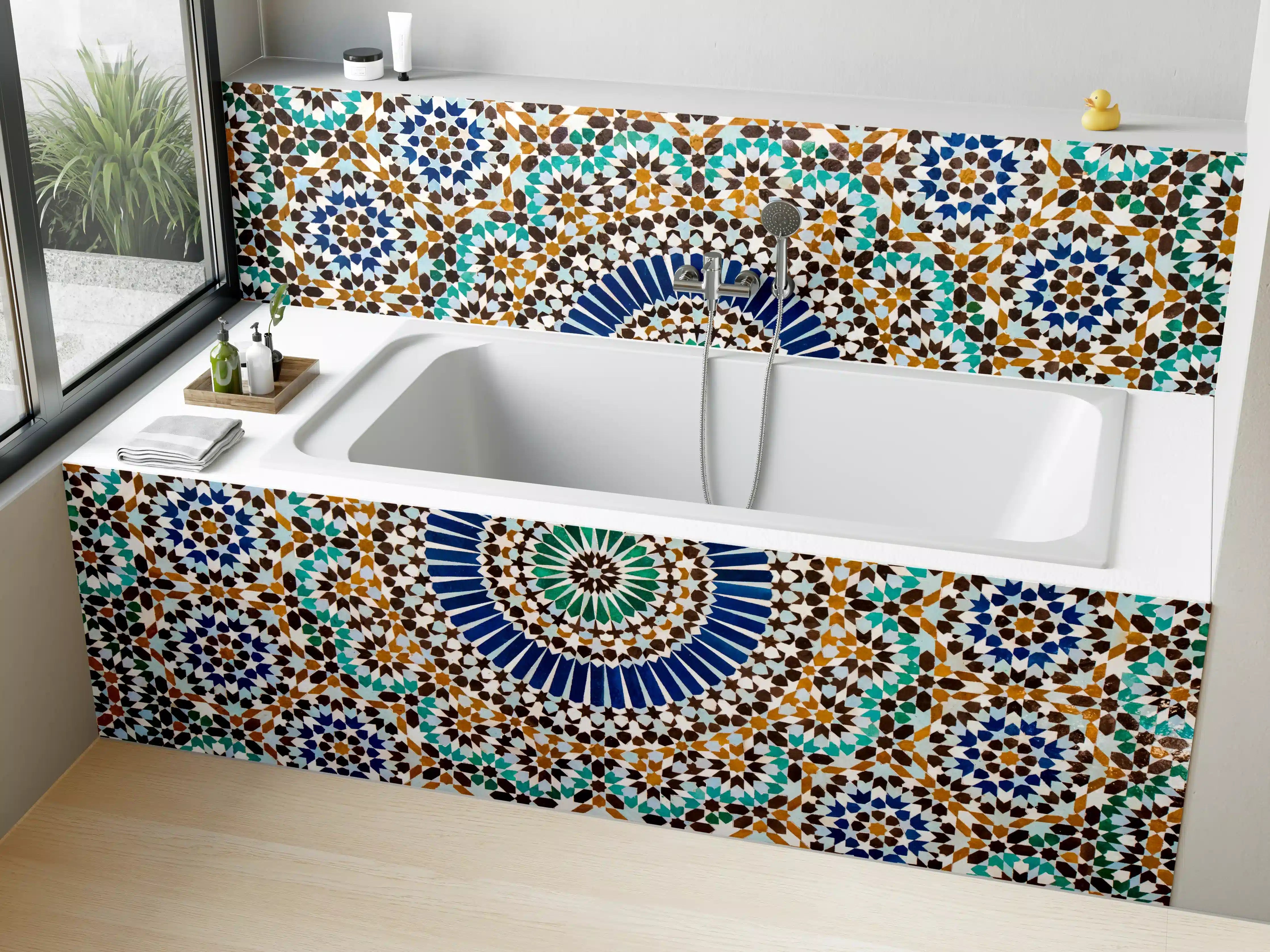 Badewannen-Rückwand - Mosaik mit islamischer Musterkunst