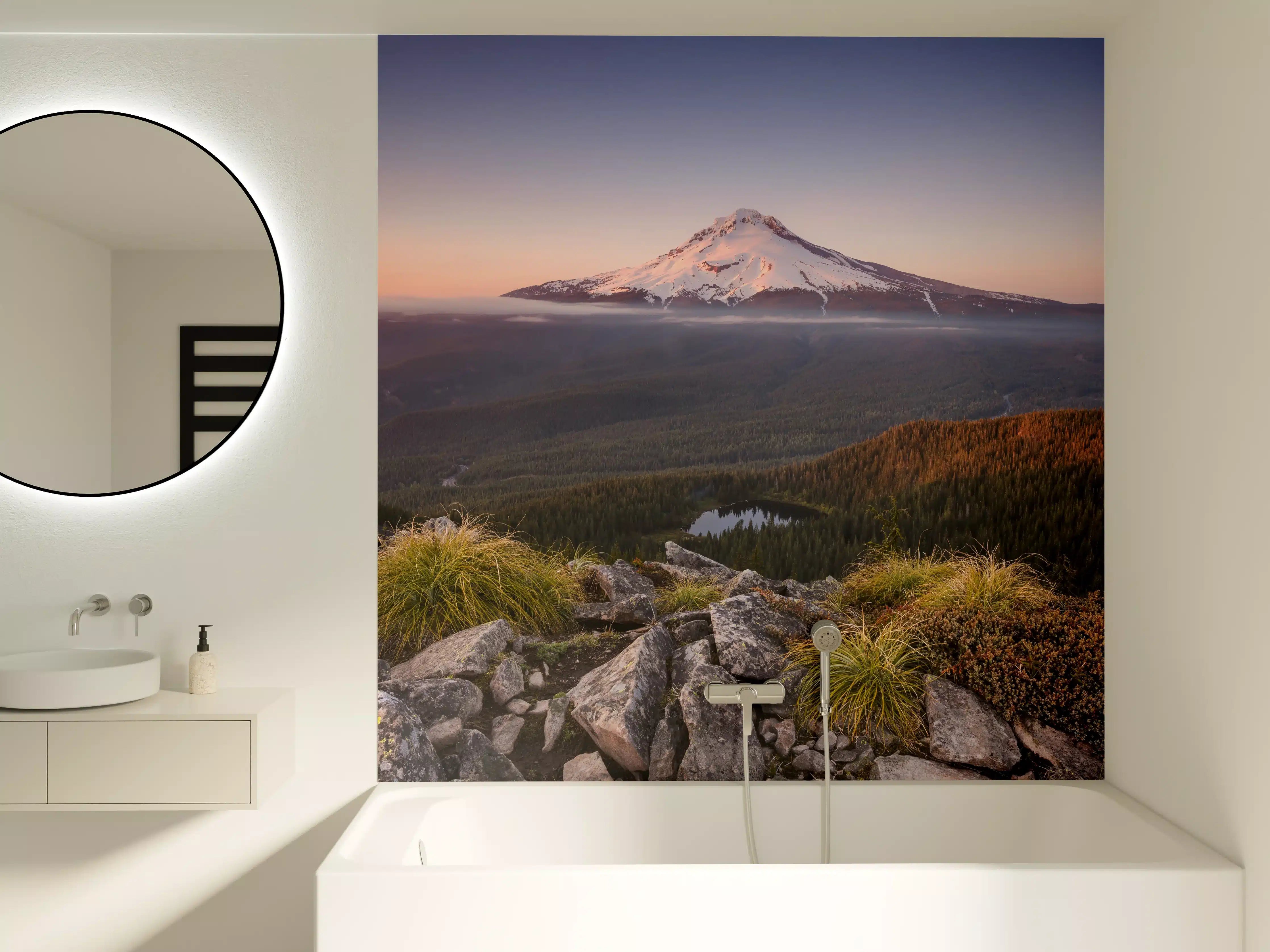 Badewannen-Rückwand - Mount Hood Winterdämmerung