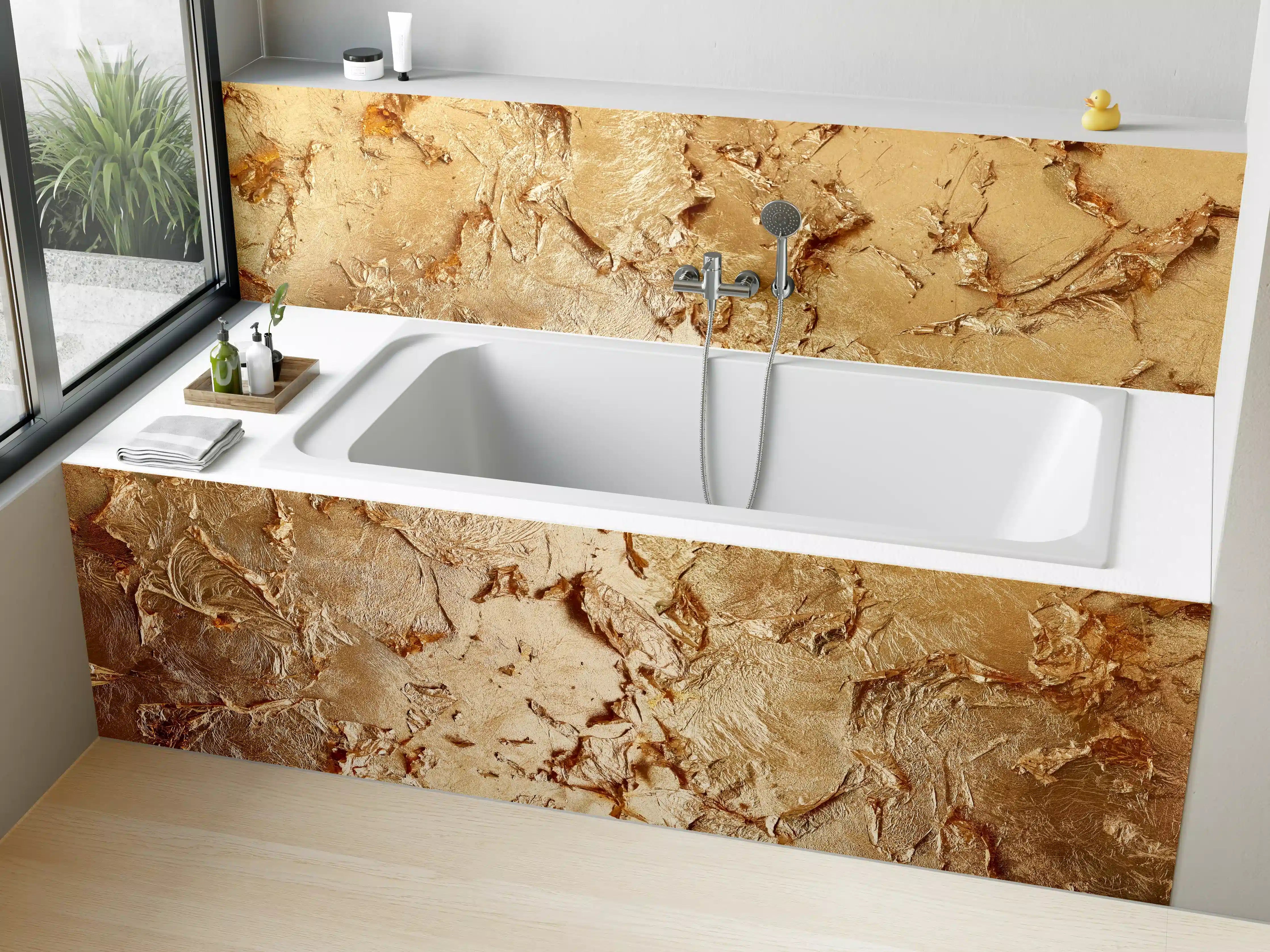 Badewannen-Rückwand - Muster einer vergoldeten Wand