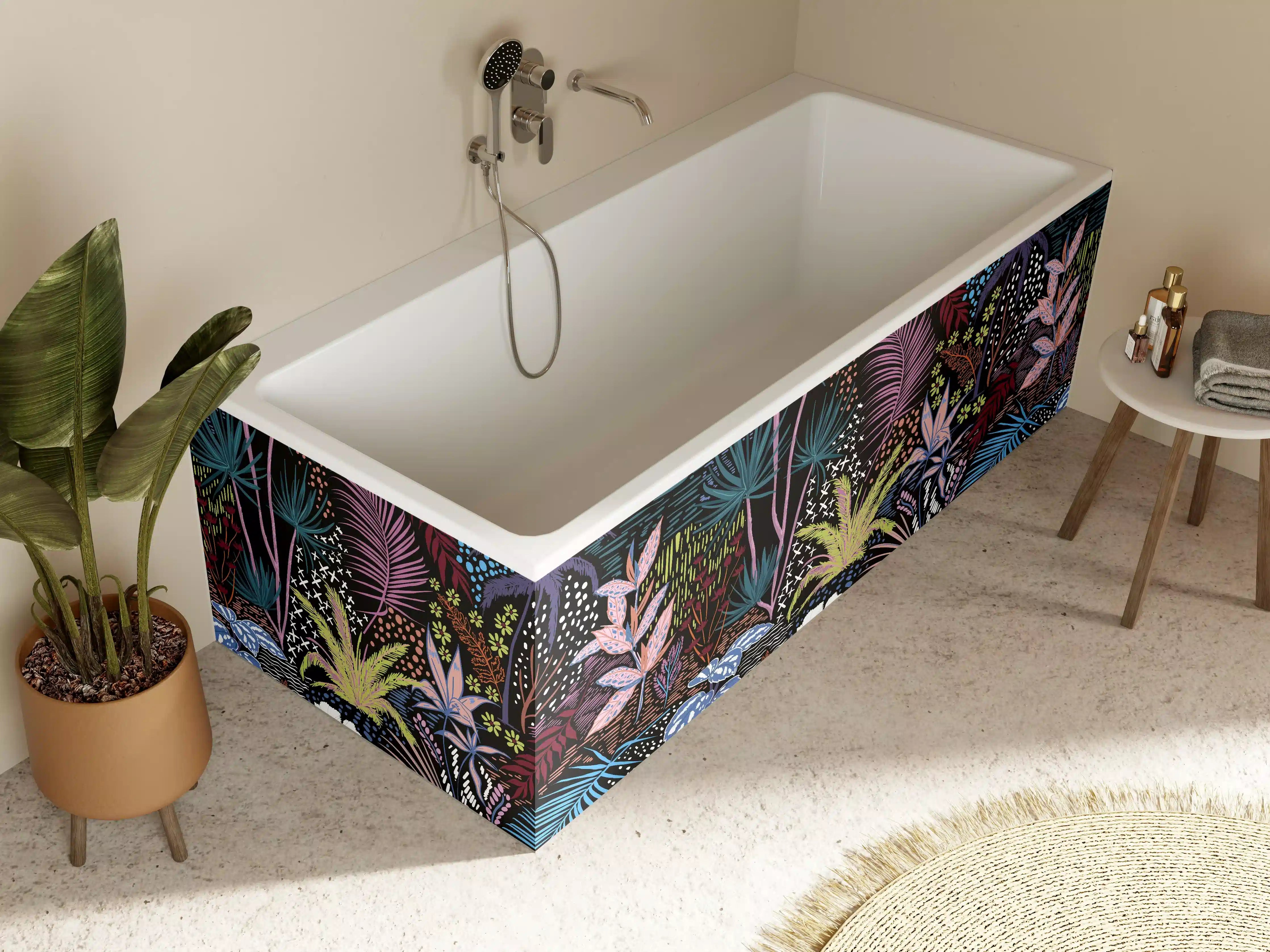 Badewannen-Rückwand - Mystic Tropic Pflanzenmuster