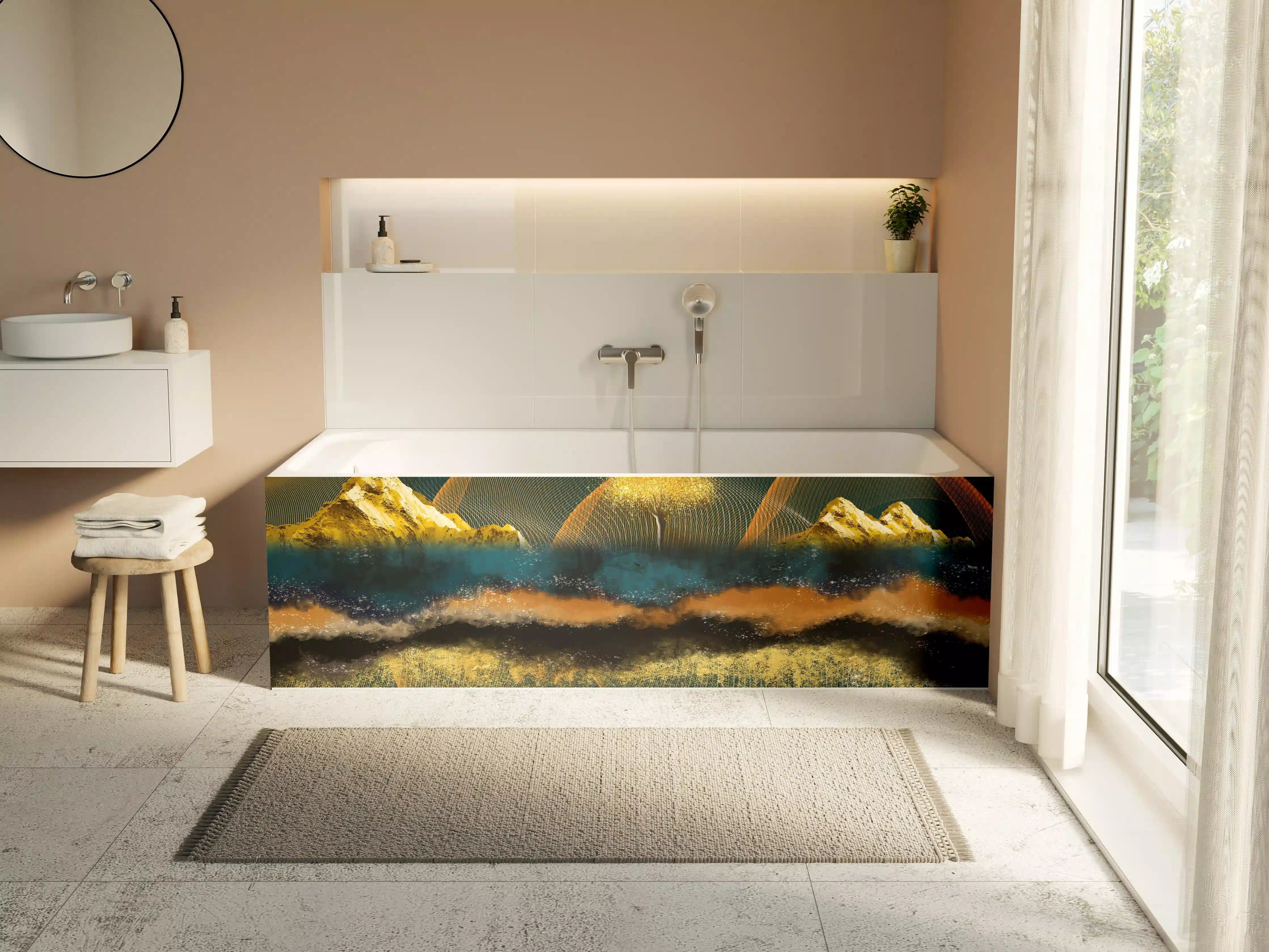 Badewannen-Rückwand - Nächtlicher Anblick - Zeichnung