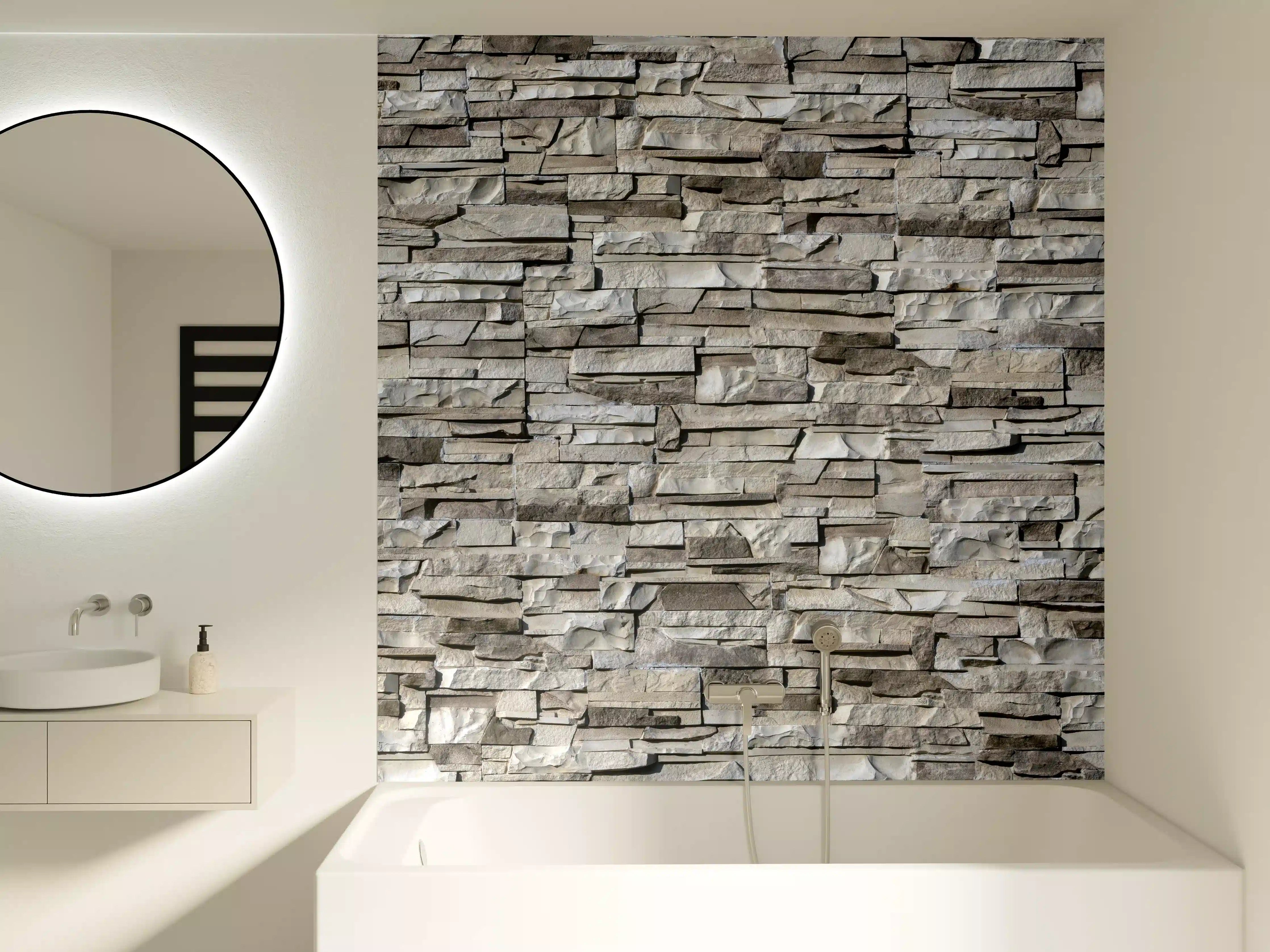 Badewannen-Rückwand - Nahtlose Textur von Klinkerfliesen