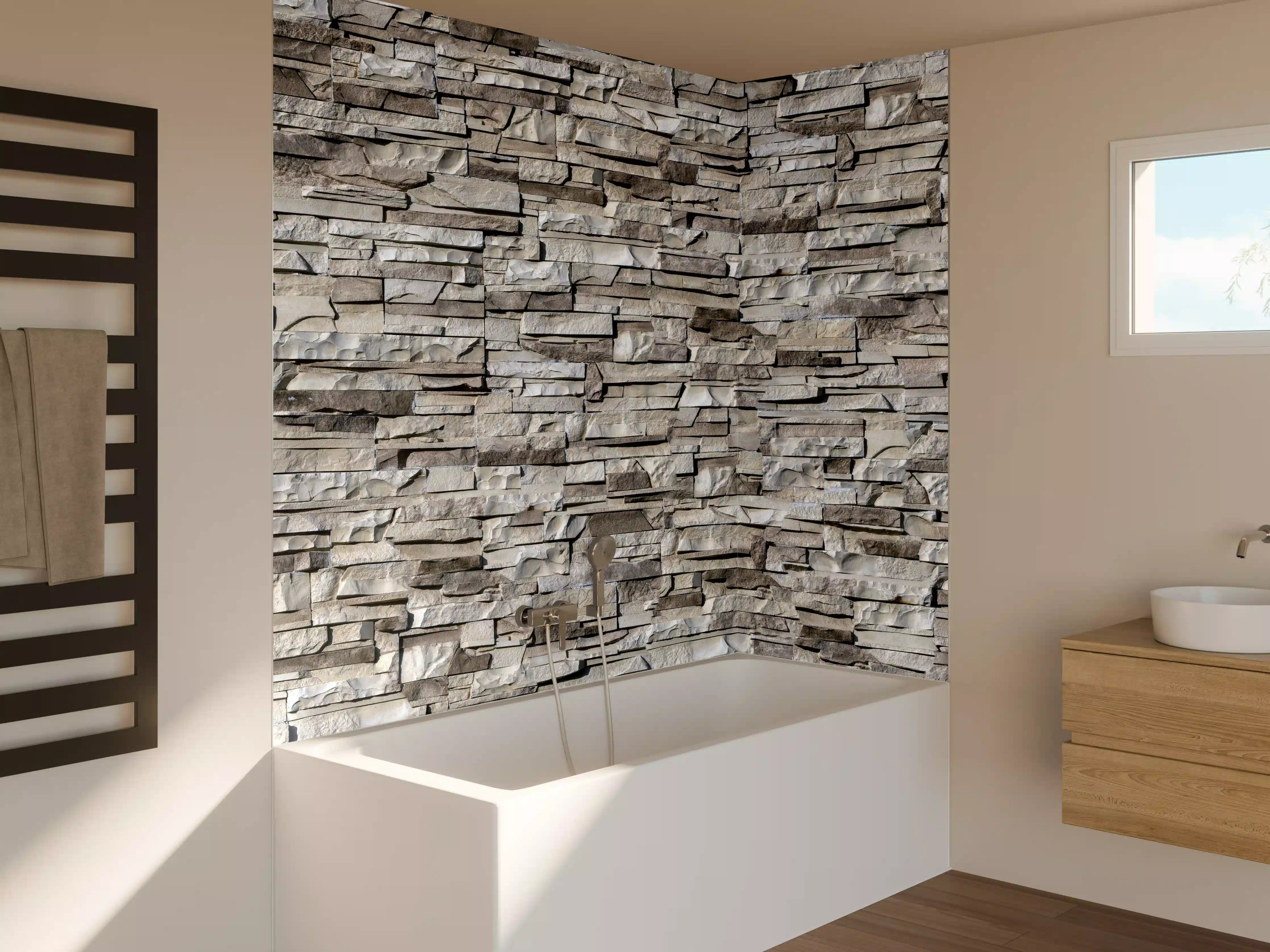 Badewannen-Rückwand - Nahtlose Textur von Klinkerfliesen