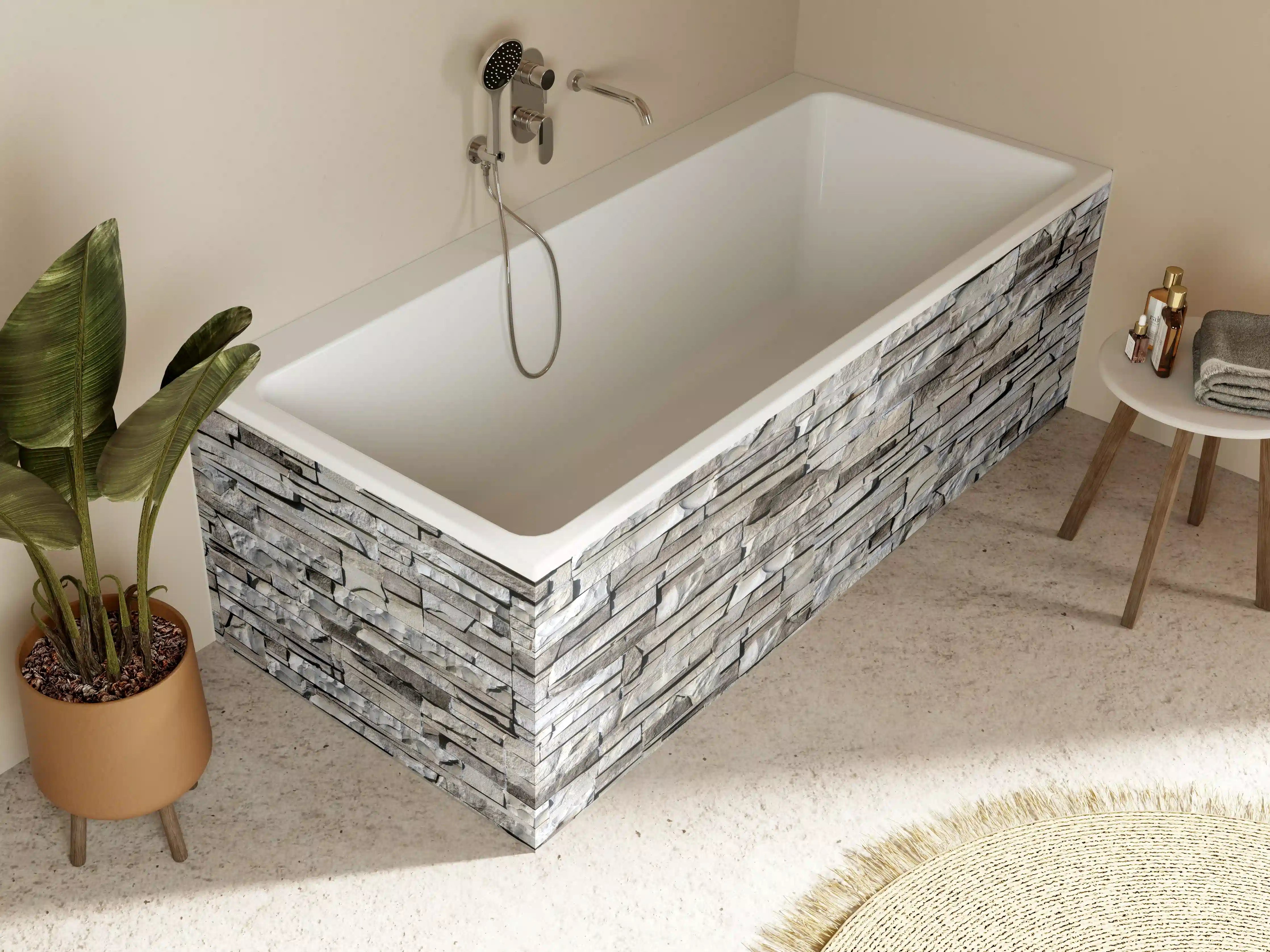 Badewannen-Rückwand - Nahtlose Textur von Klinkerfliesen