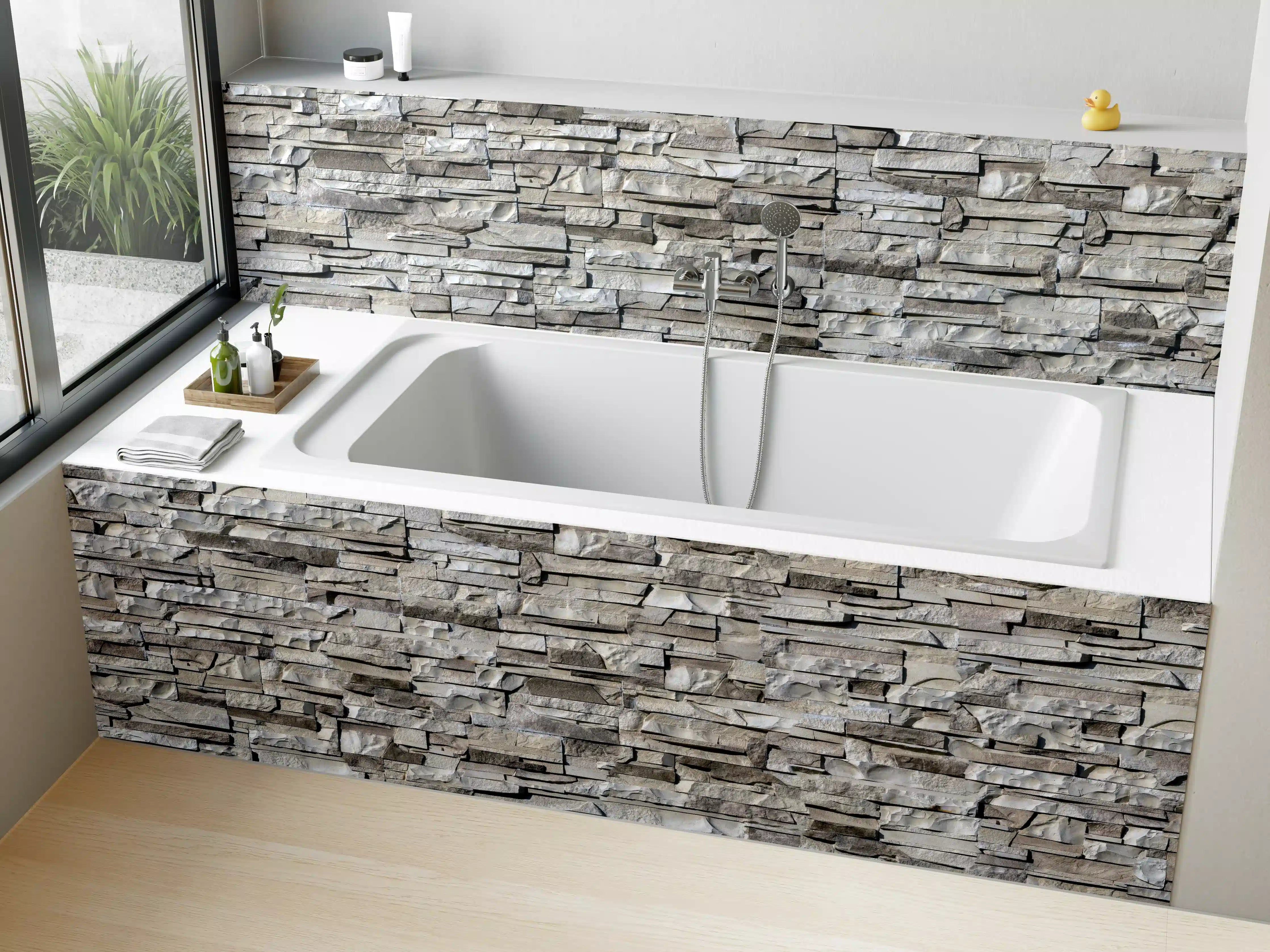 Badewannen-Rückwand - Nahtlose Textur von Klinkerfliesen