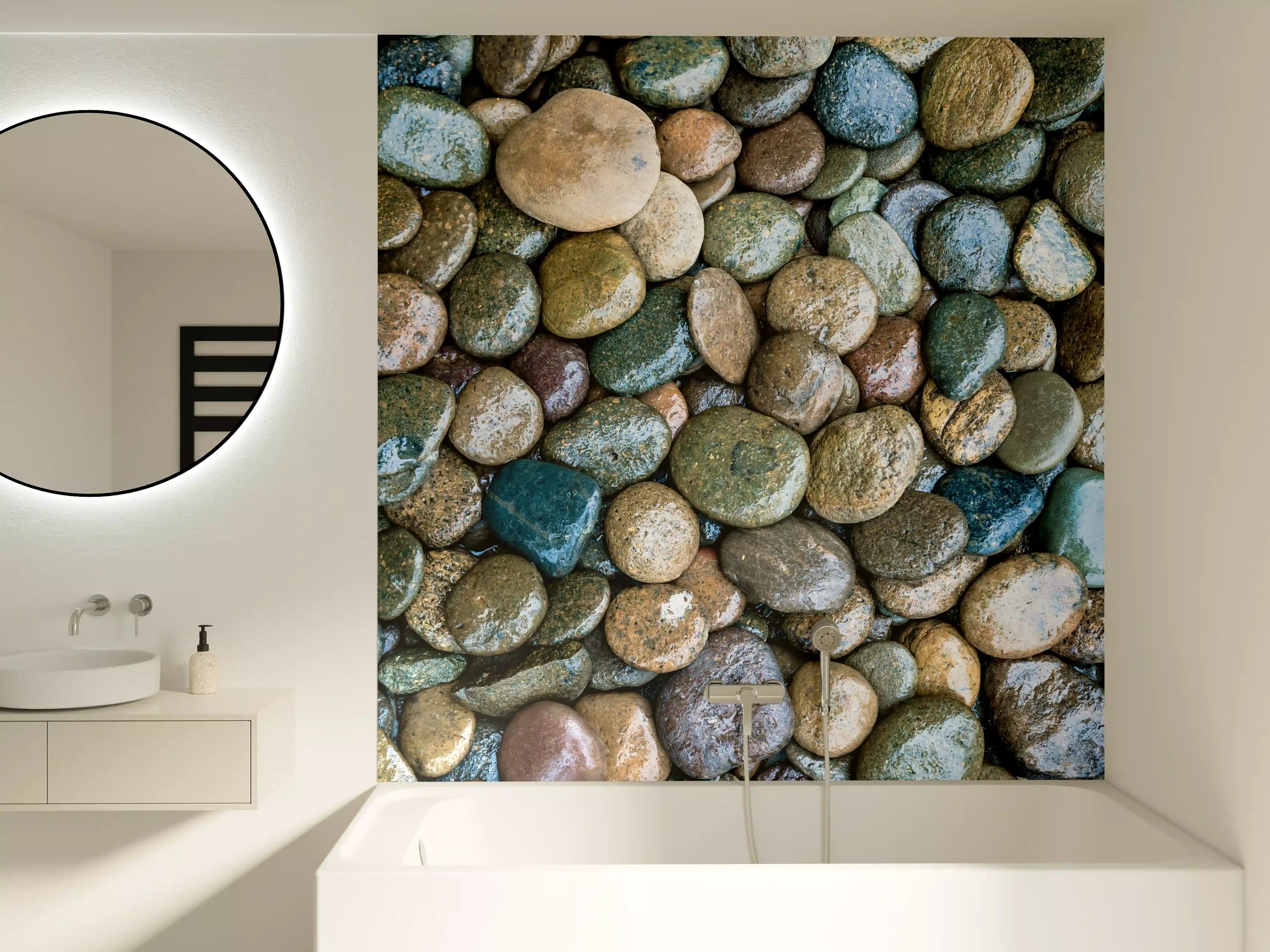 Badewannen-Rückwand - Nasse Steine
