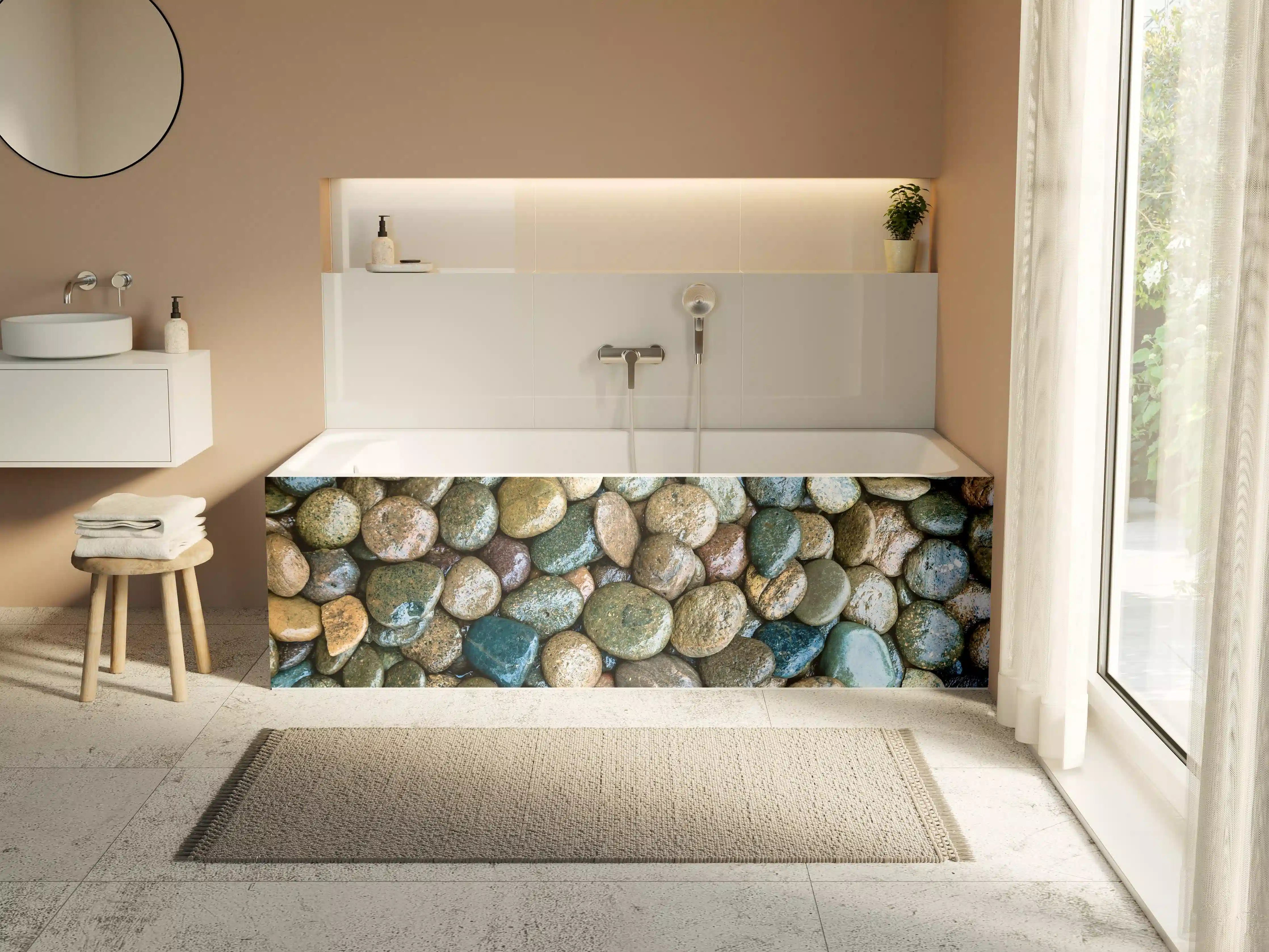 Badewannen-Rückwand - Nasse Steine