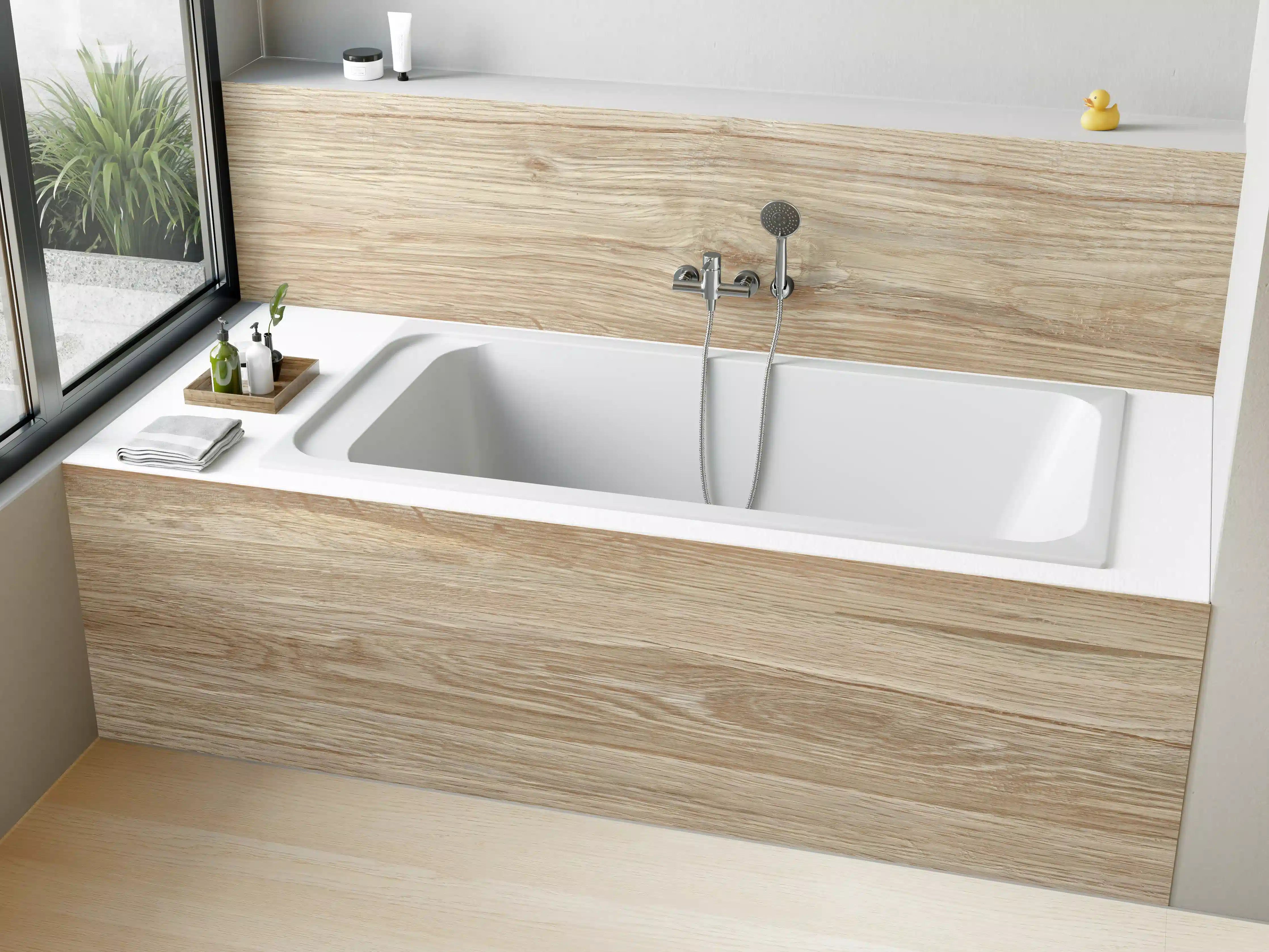 Badewannen-Rückwand - Natürliche Holztextur Hintergrund