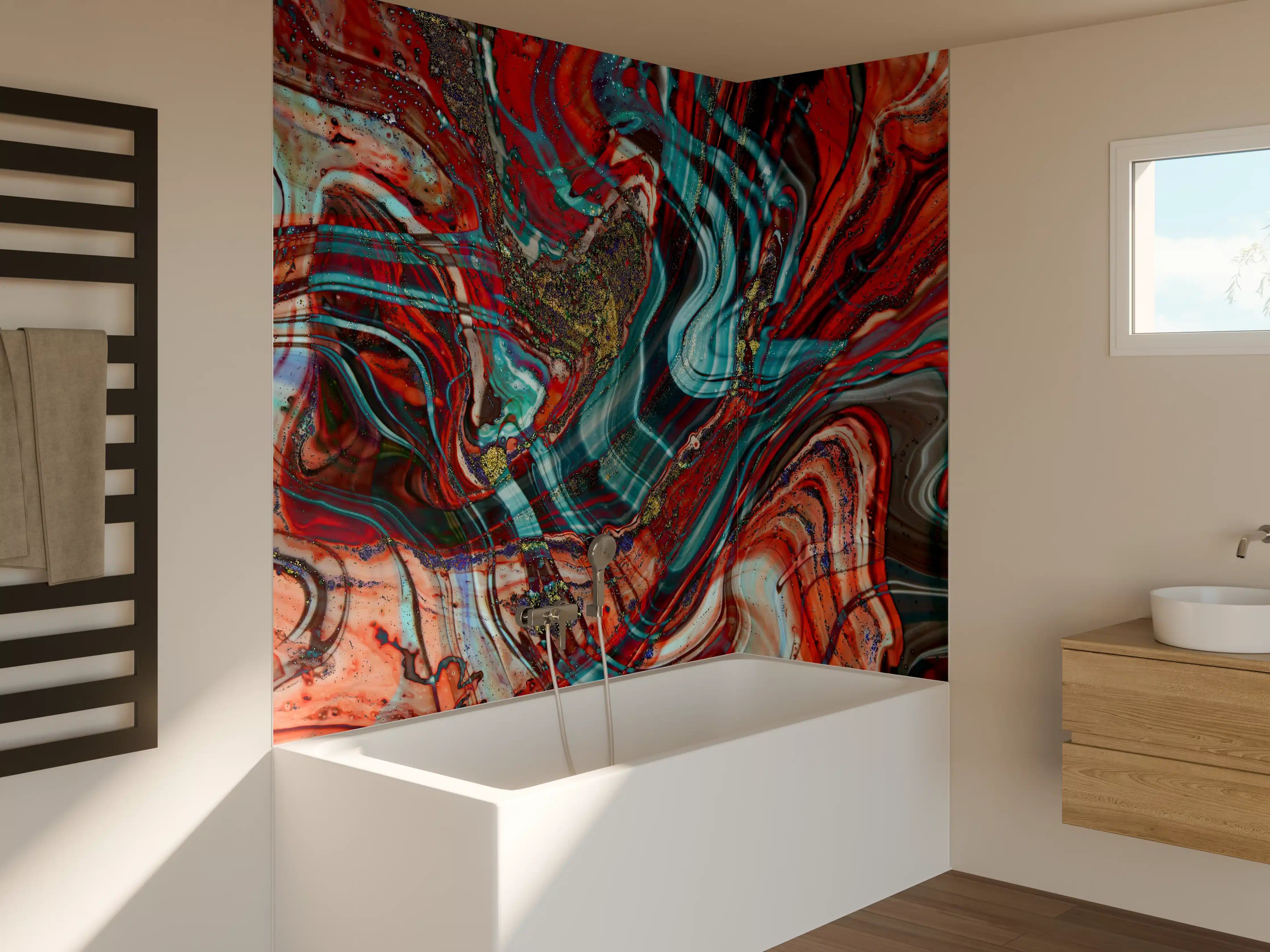 Badewannen-Rückwand - Natürlicher Luxus Marmor