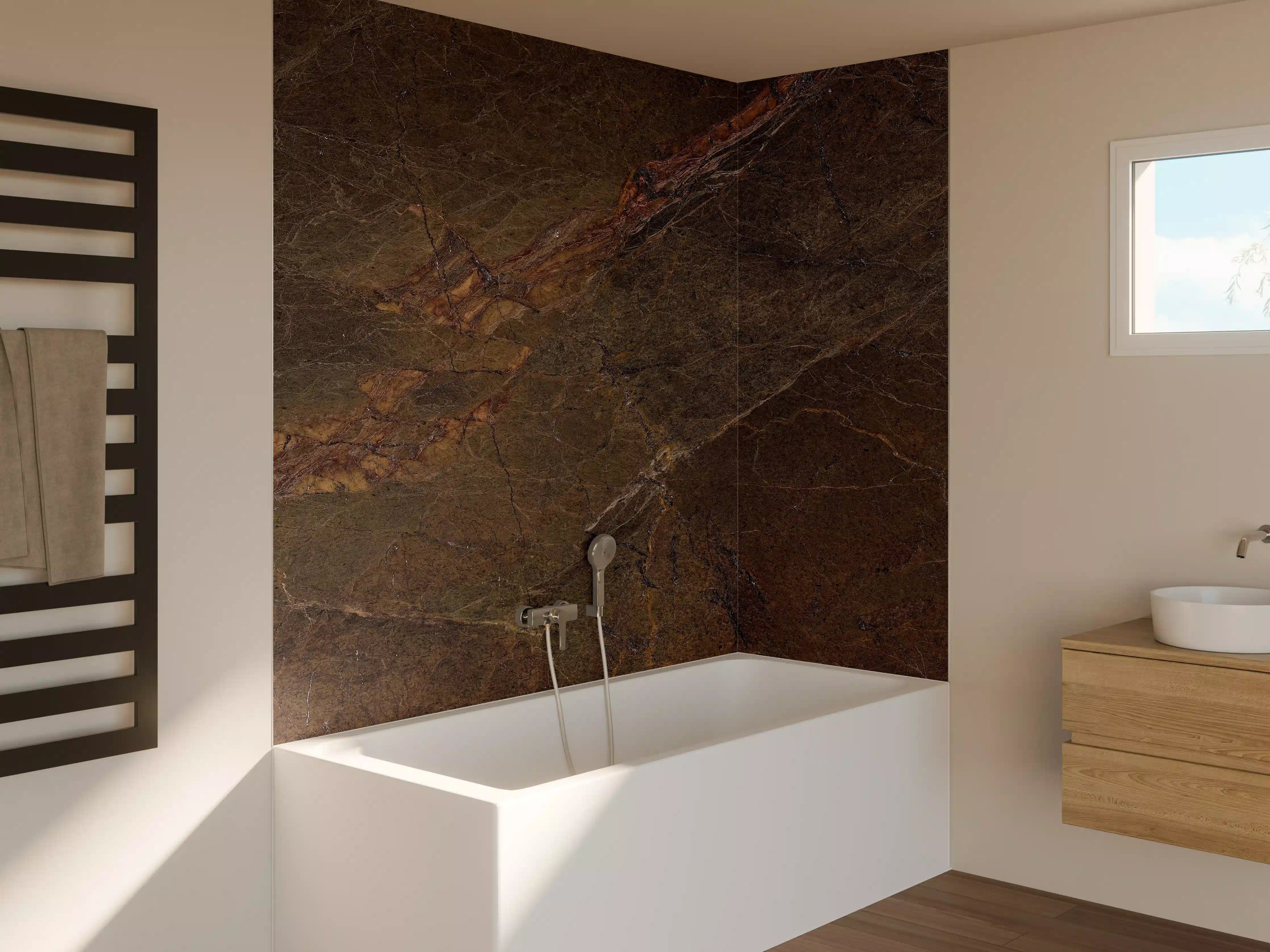 Badewannen-Rückwand - Natürliches Mamorstein Design