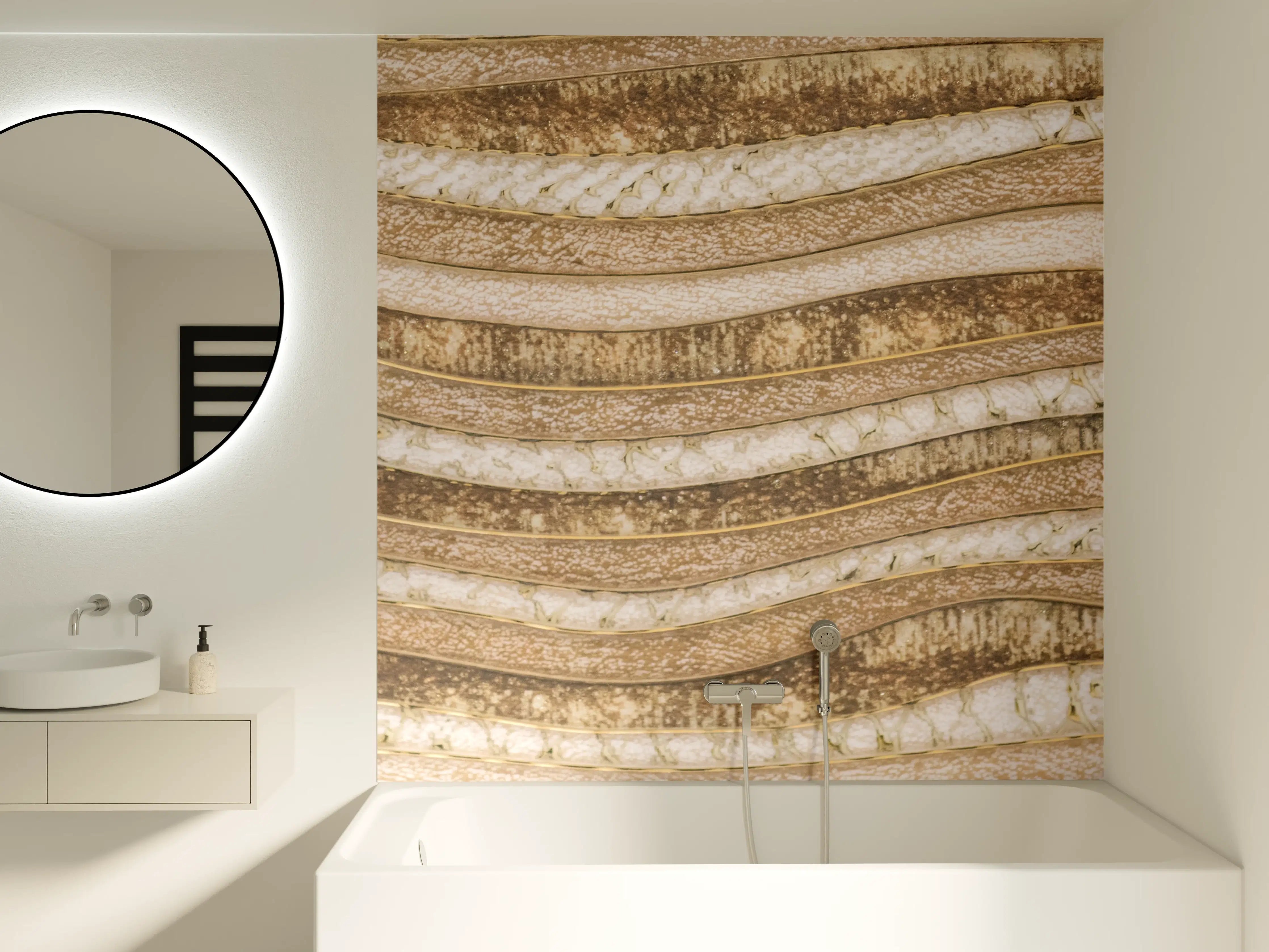 Badewannen-Rückwand - Naturinspirierte Sandstein-Struktur