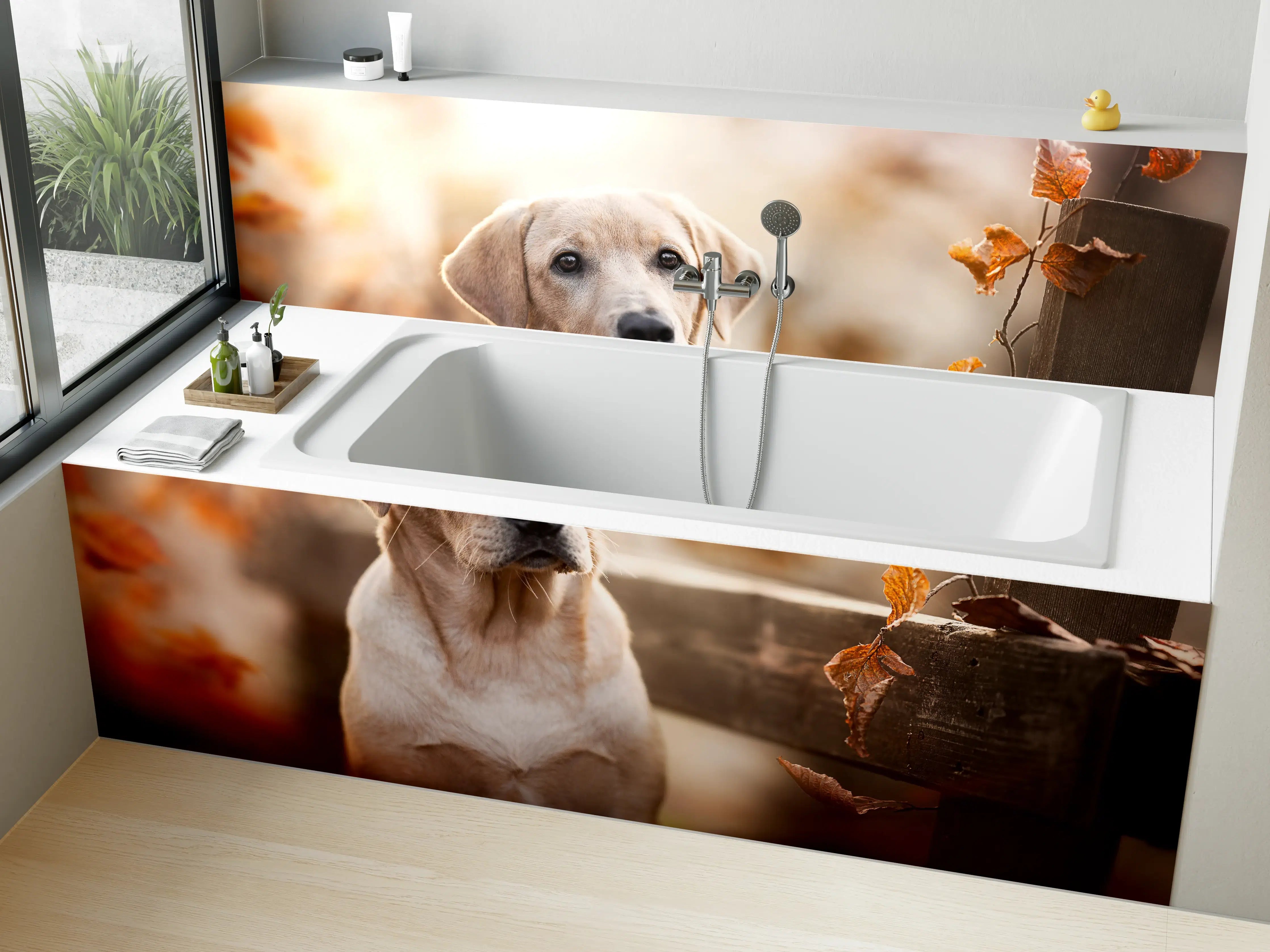 Badewannen-Rückwand - Niedlicher Labrador Welpe
