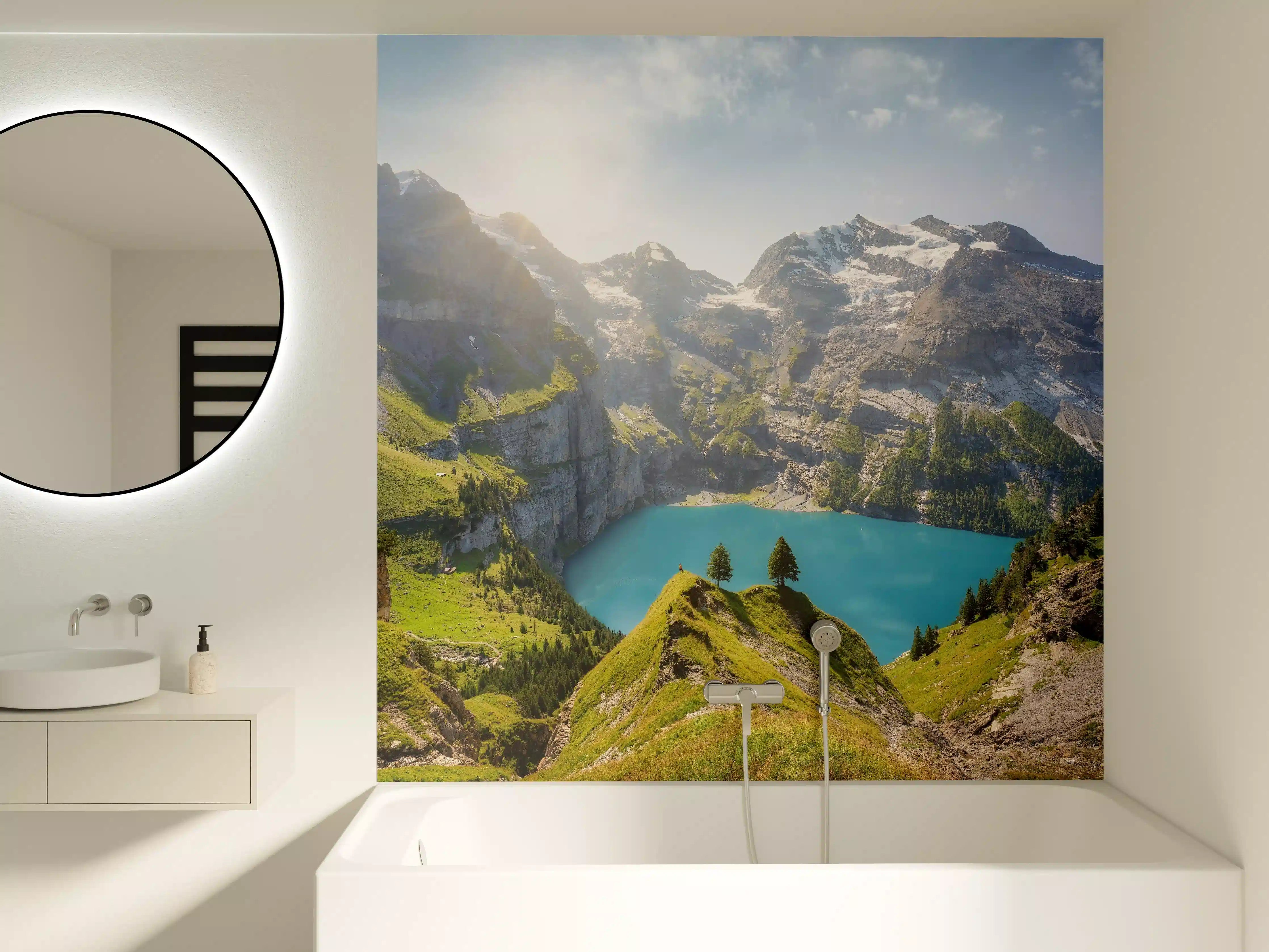 Badewannen-Rückwand - Oeschinensee in den Schweizer Alpen