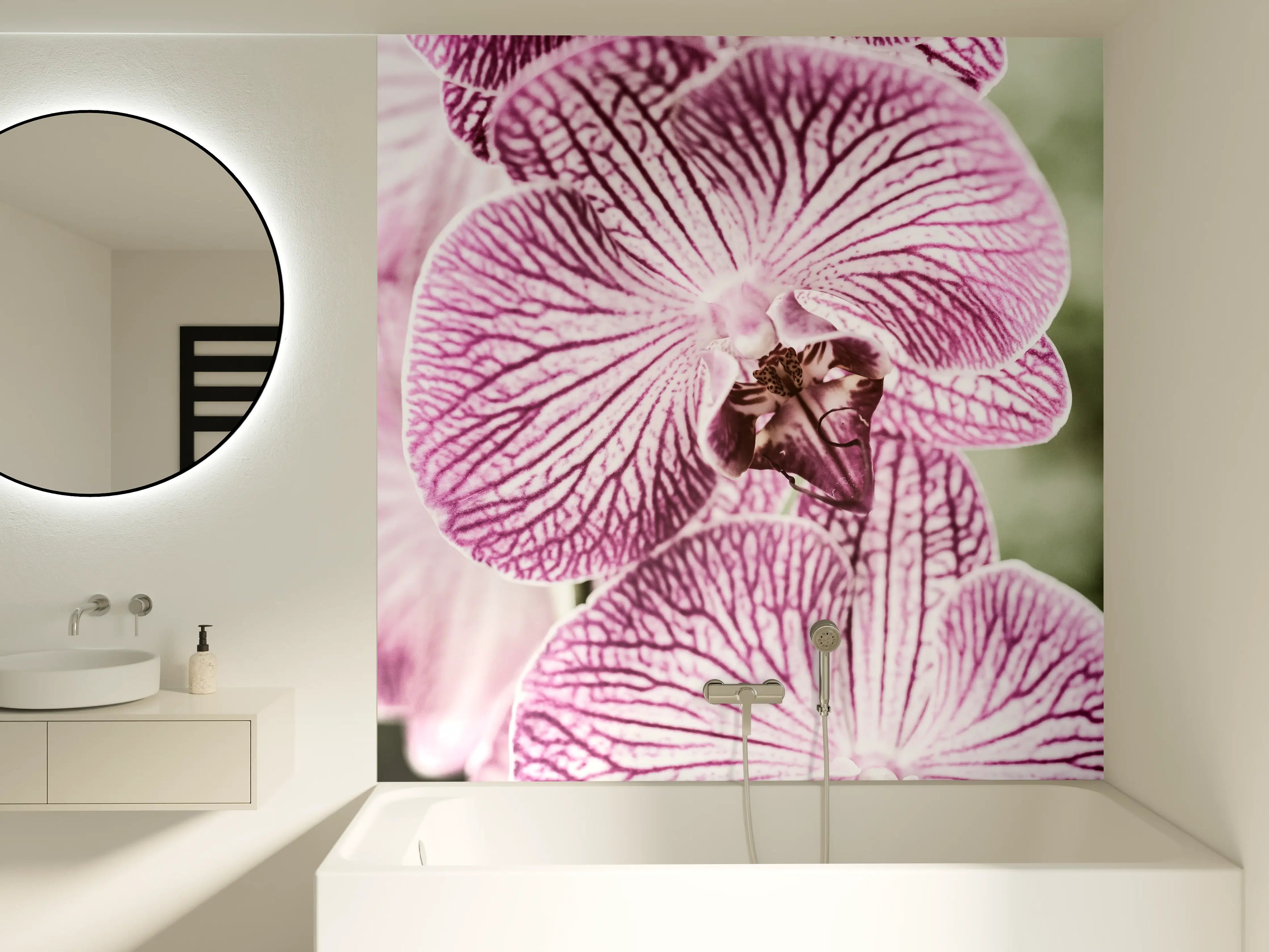 Badewannen-Rückwand - Orchideen Makro Pink-Lila