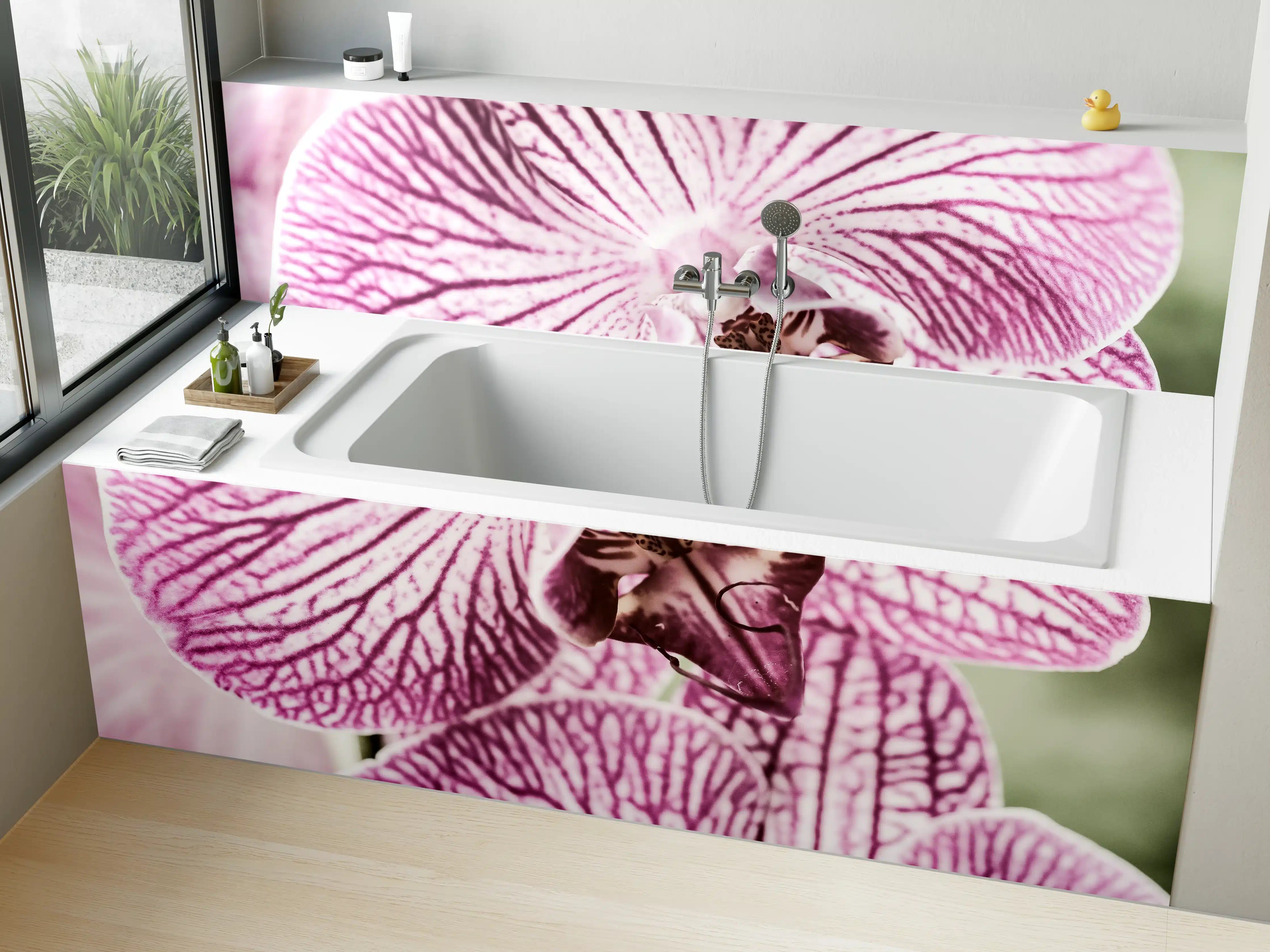 Badewannen-Rückwand - Orchideen Makro Pink-Lila