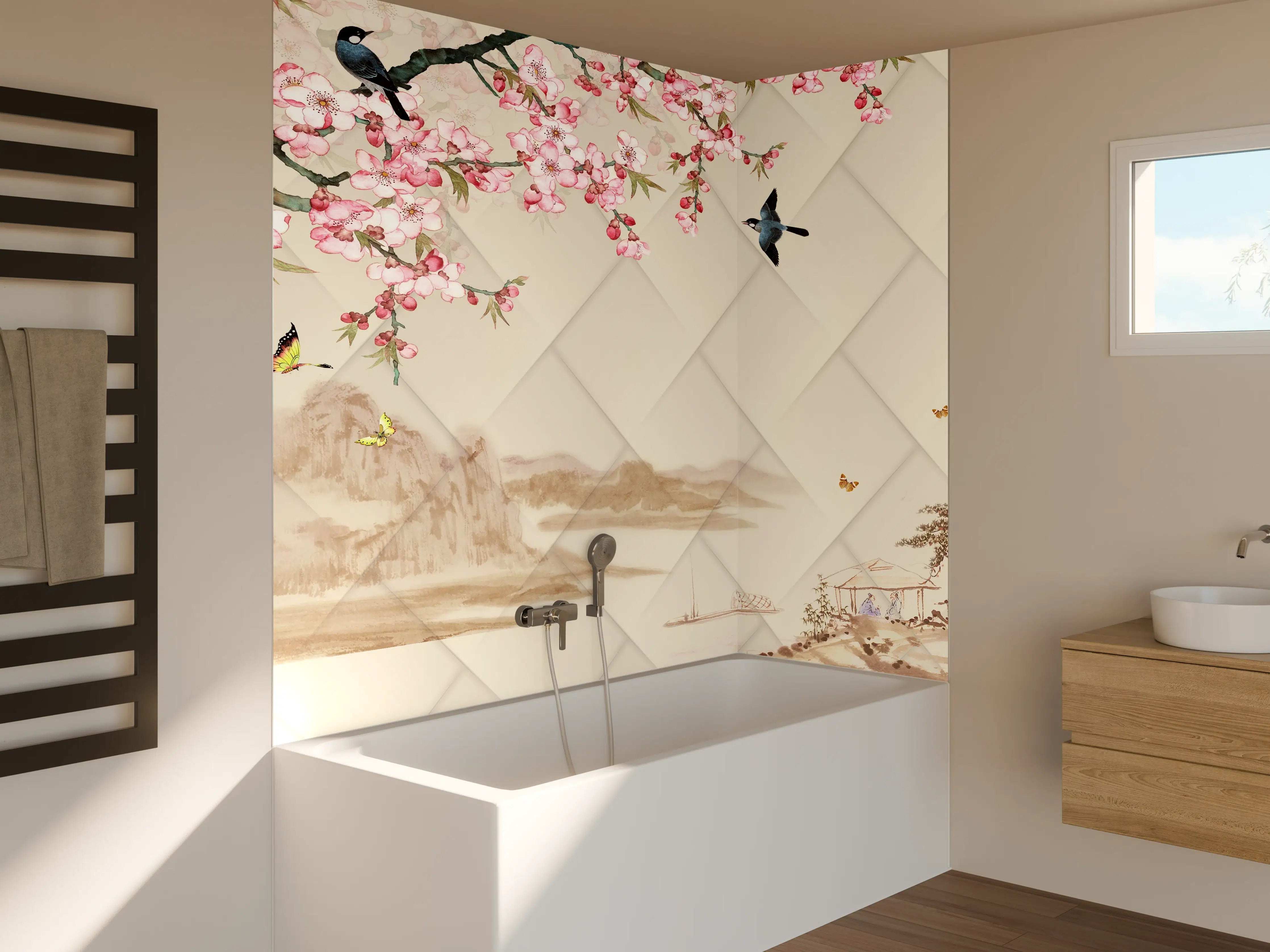 Badewannen-Rückwand - Orientalisches Motiv - Frühling