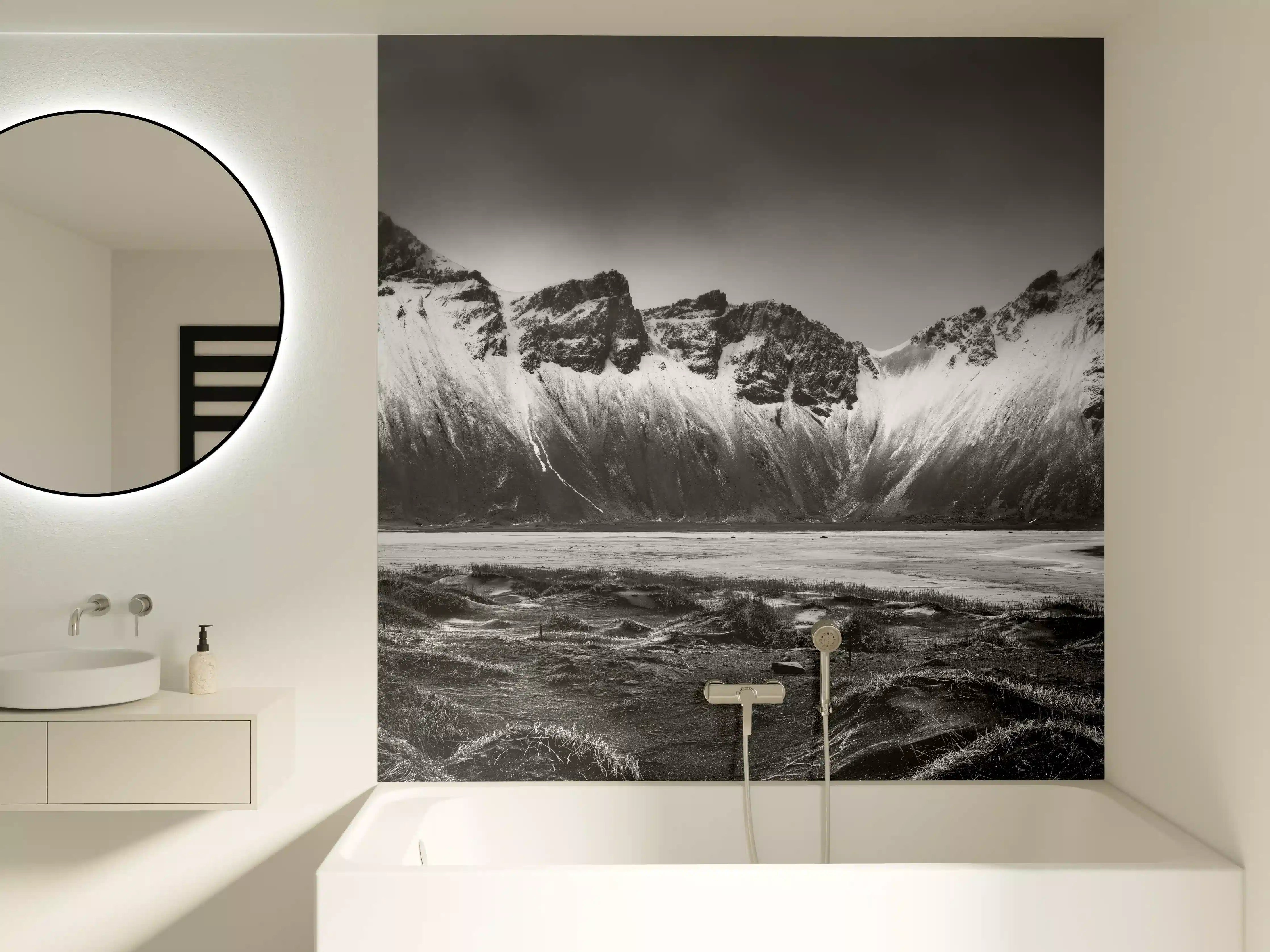 Badewannen-Rückwand - Panorama - Bergkette Vestrahorn