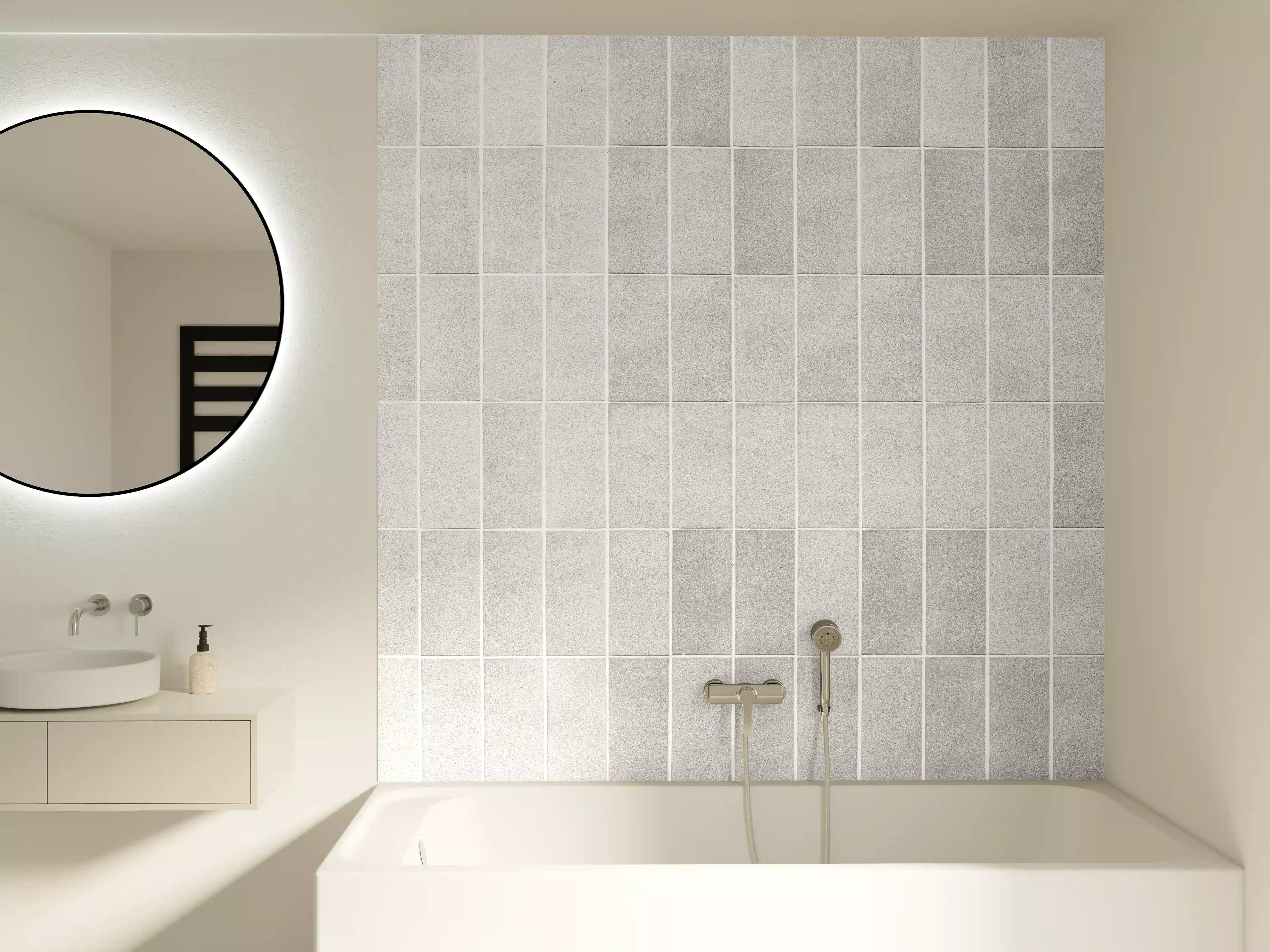 Badewannen-Rückwand - Panorama - Vintage weißen Fliesen