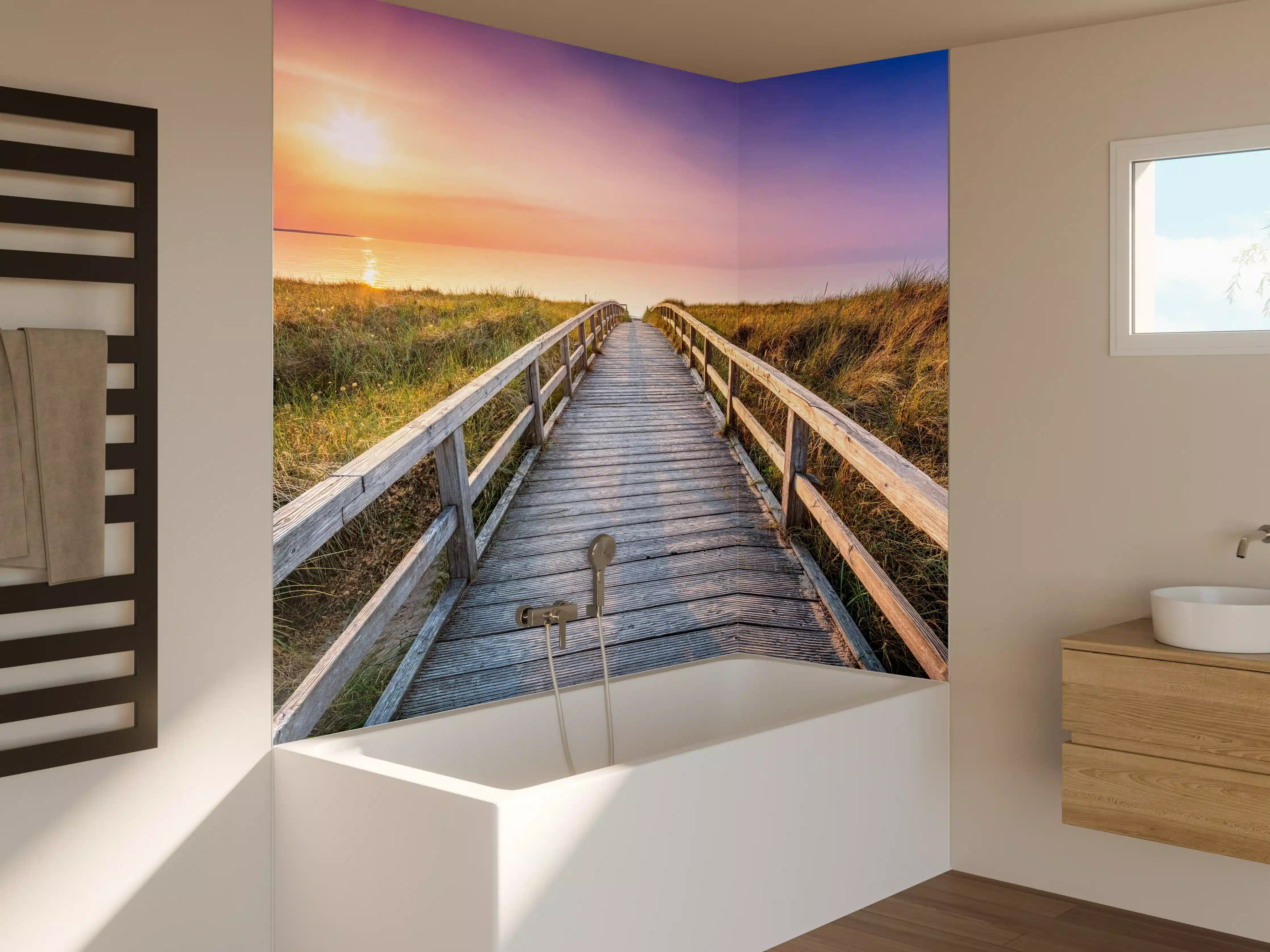 Badewannen-Rückwand - Panorama - Wandern am Stand