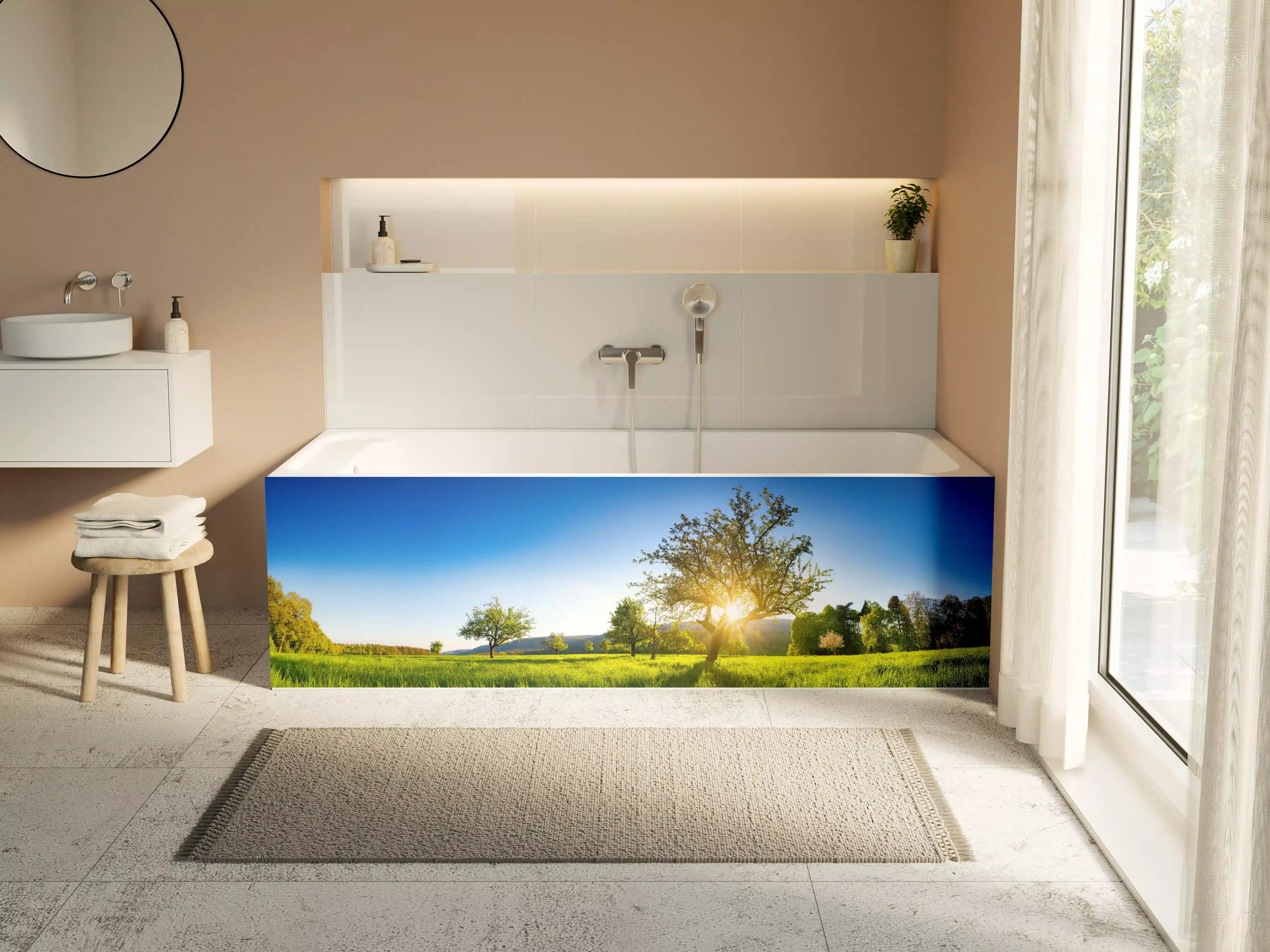 Badewannen-Rückwand - Panorama Ländliche Idylle