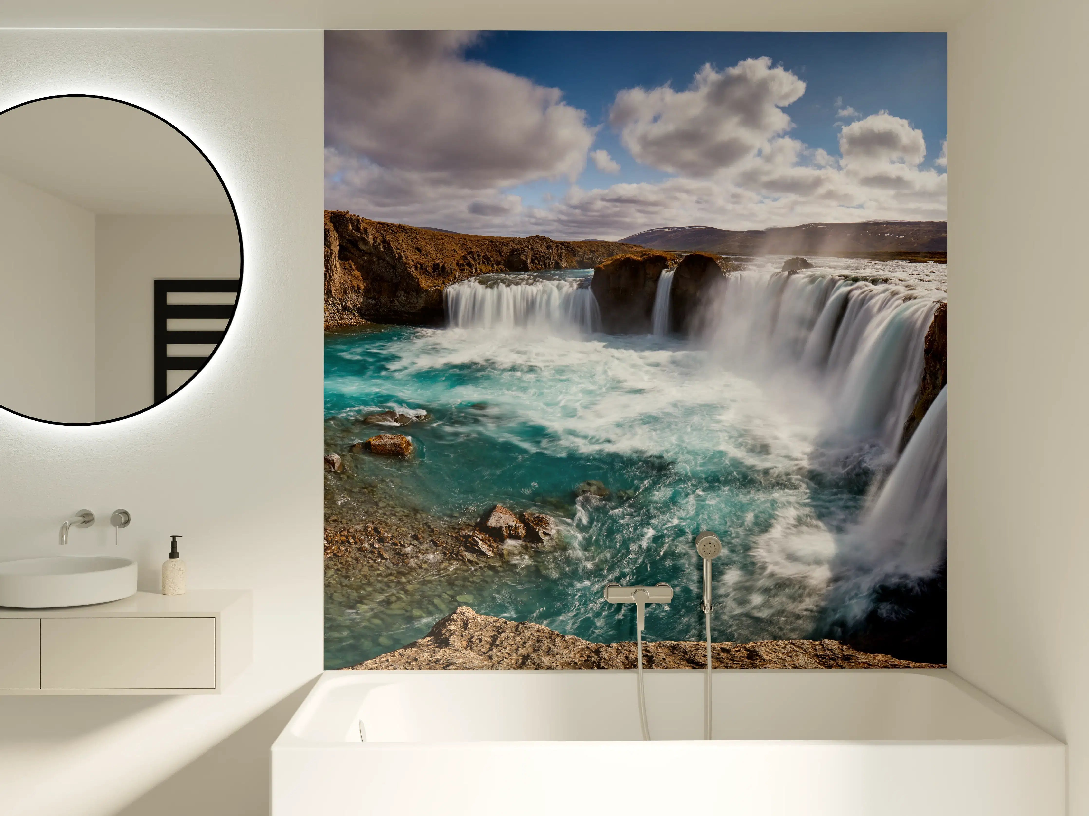 Badewannen-Rückwand - Panorama des Goldenen Rings von Island