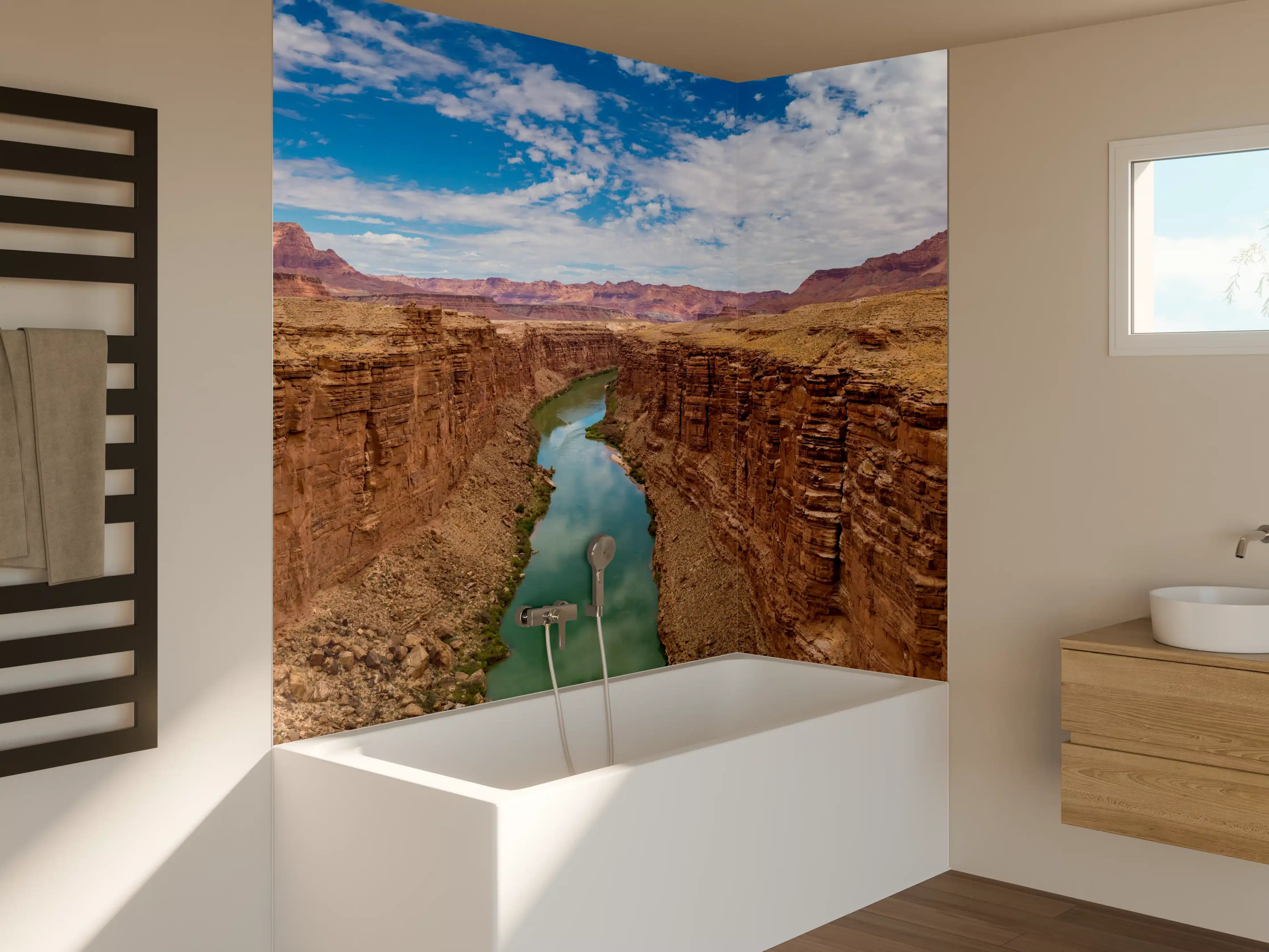 Badewannen-Rückwand - Panoramablick auf Colorado River - USA