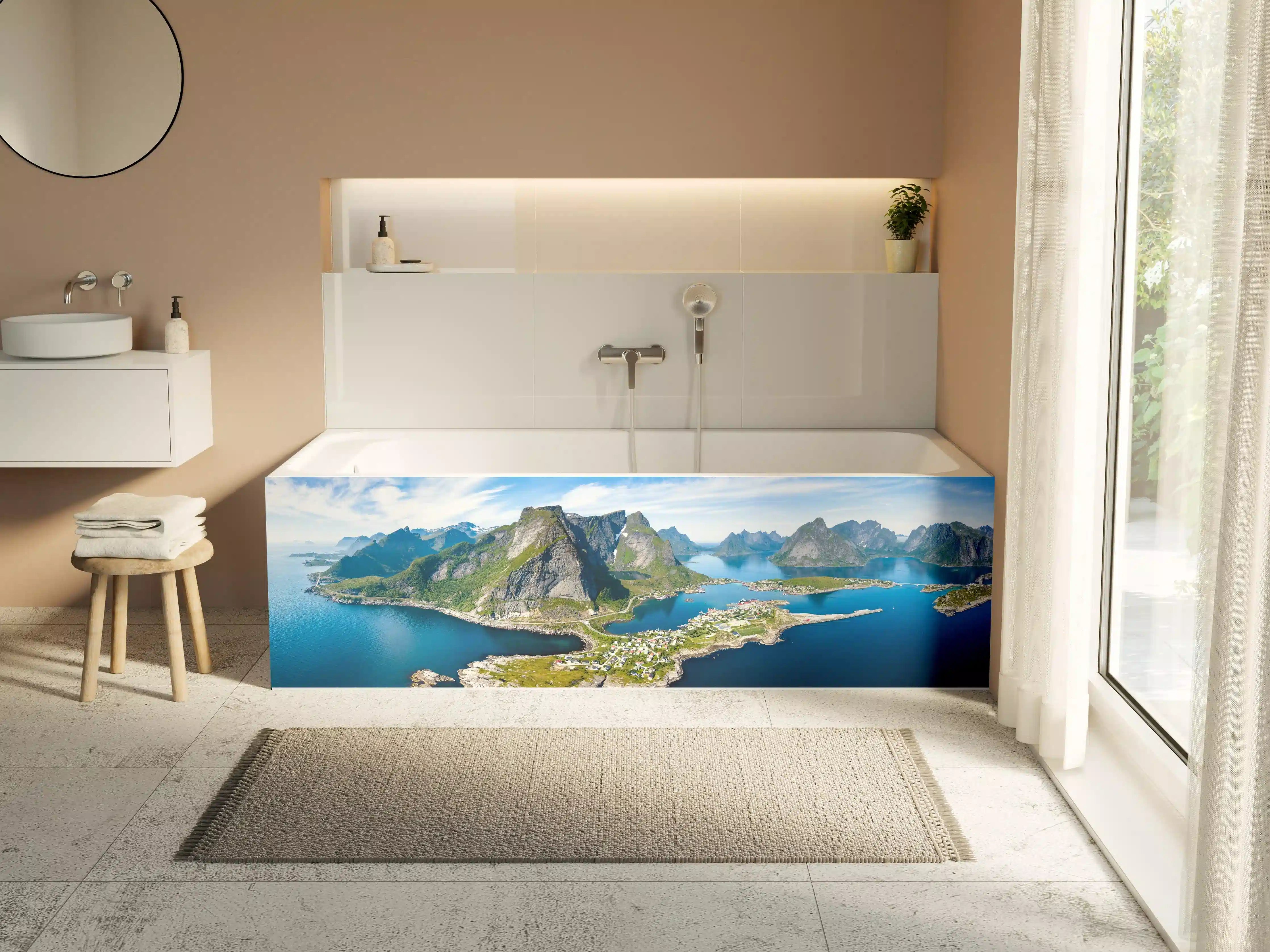 Badewannen-Rückwand - Panoramablick auf Reine