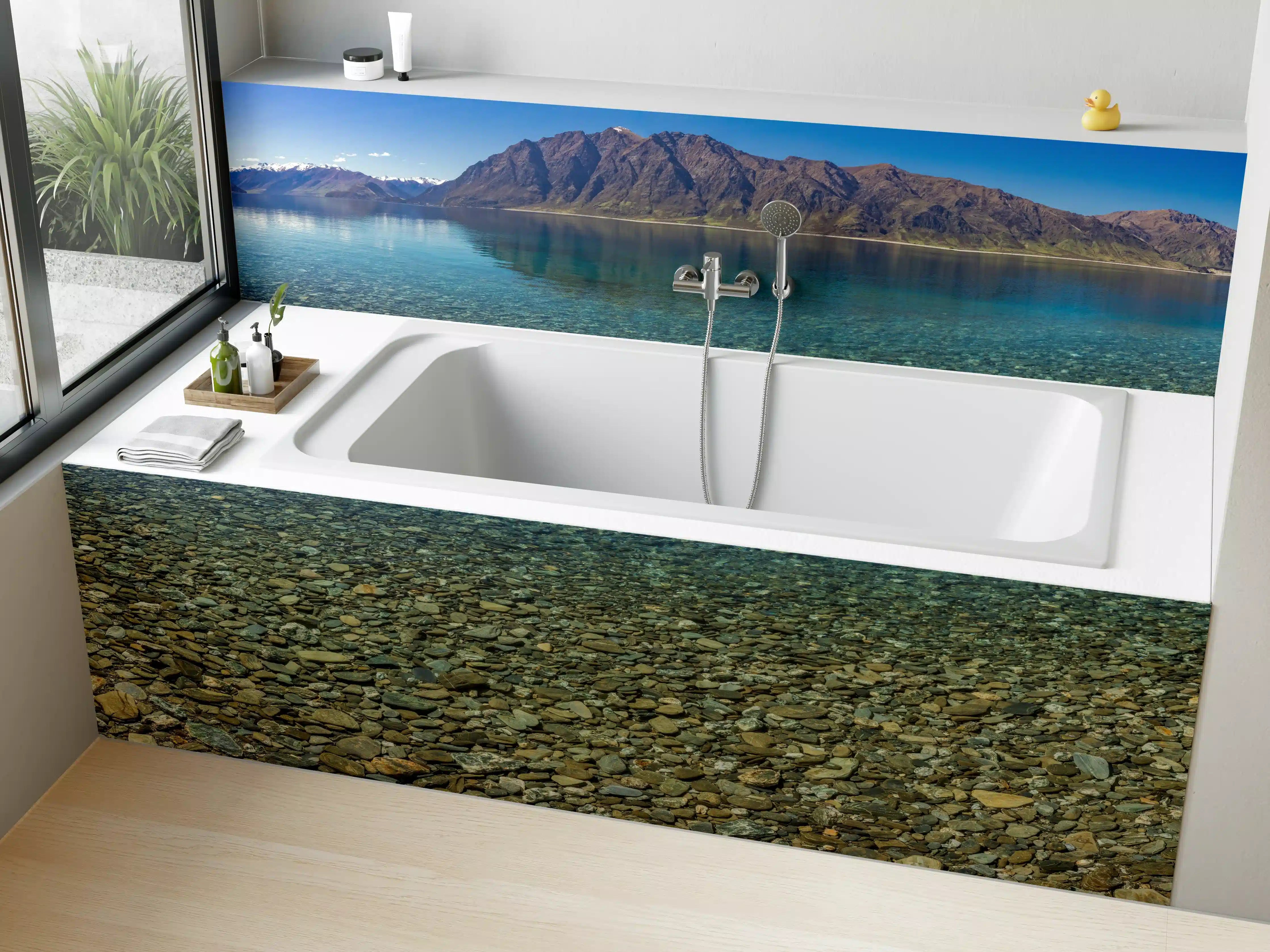 Badewannen-Rückwand - Panoramafotos vom Hawea-See