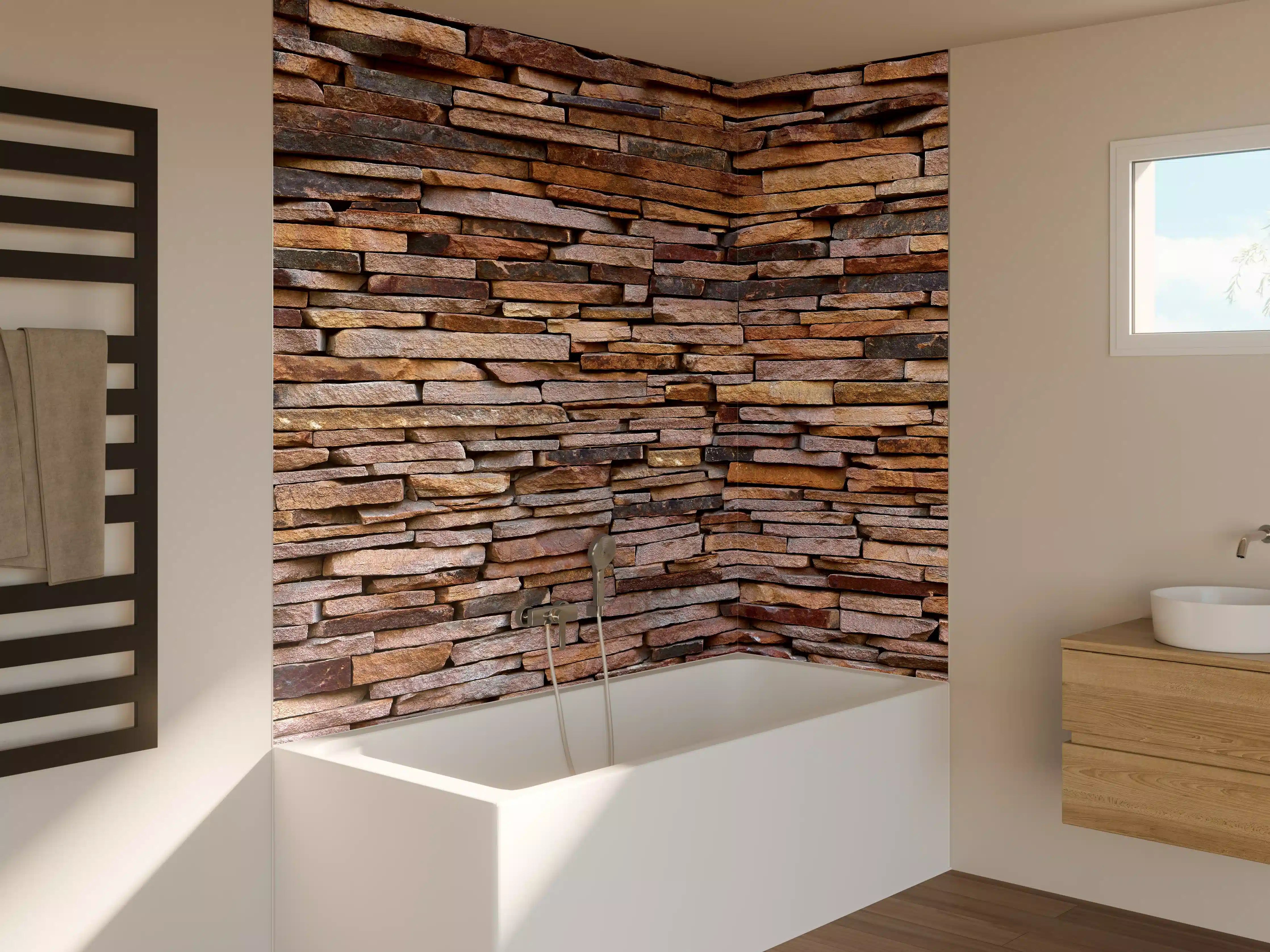 Badewannen-Rückwand - Panoramaplatte Granit