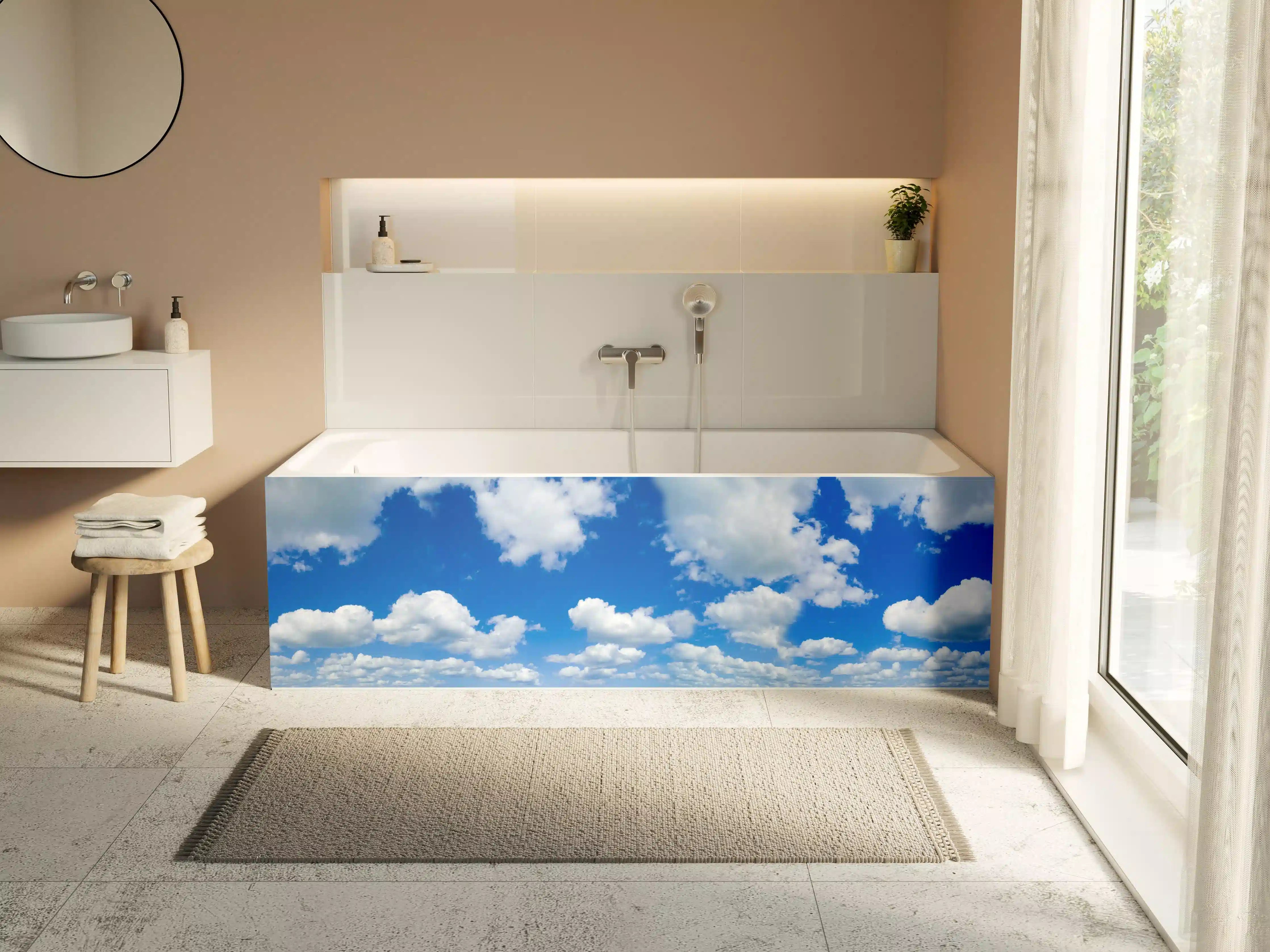 Badewannen-Rückwand - Panoramischer Himmel mit Wolken