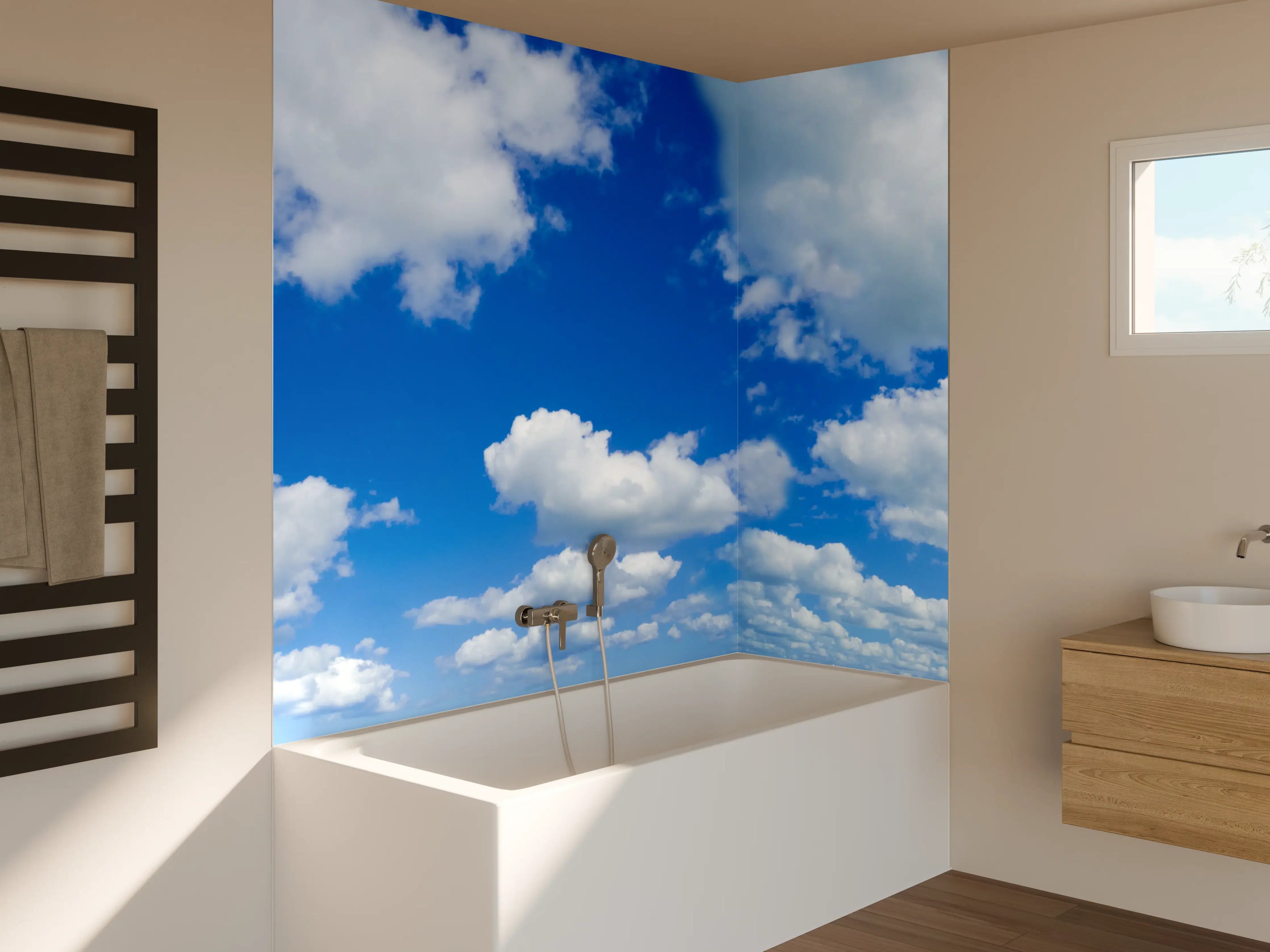 Badewannen-Rückwand - Panoramischer Himmel mit Wolken