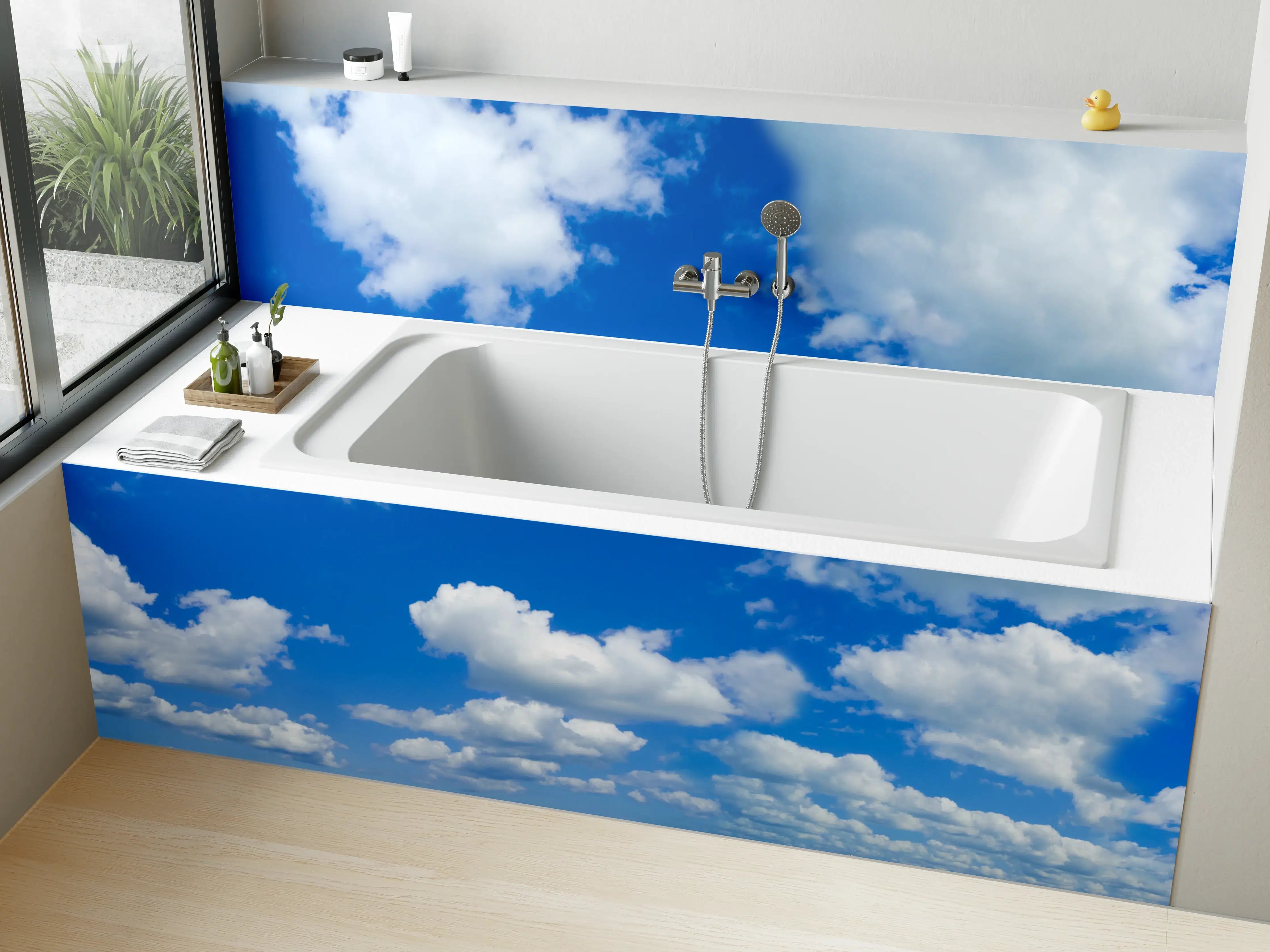 Badewannen-Rückwand - Panoramischer Himmel mit Wolken