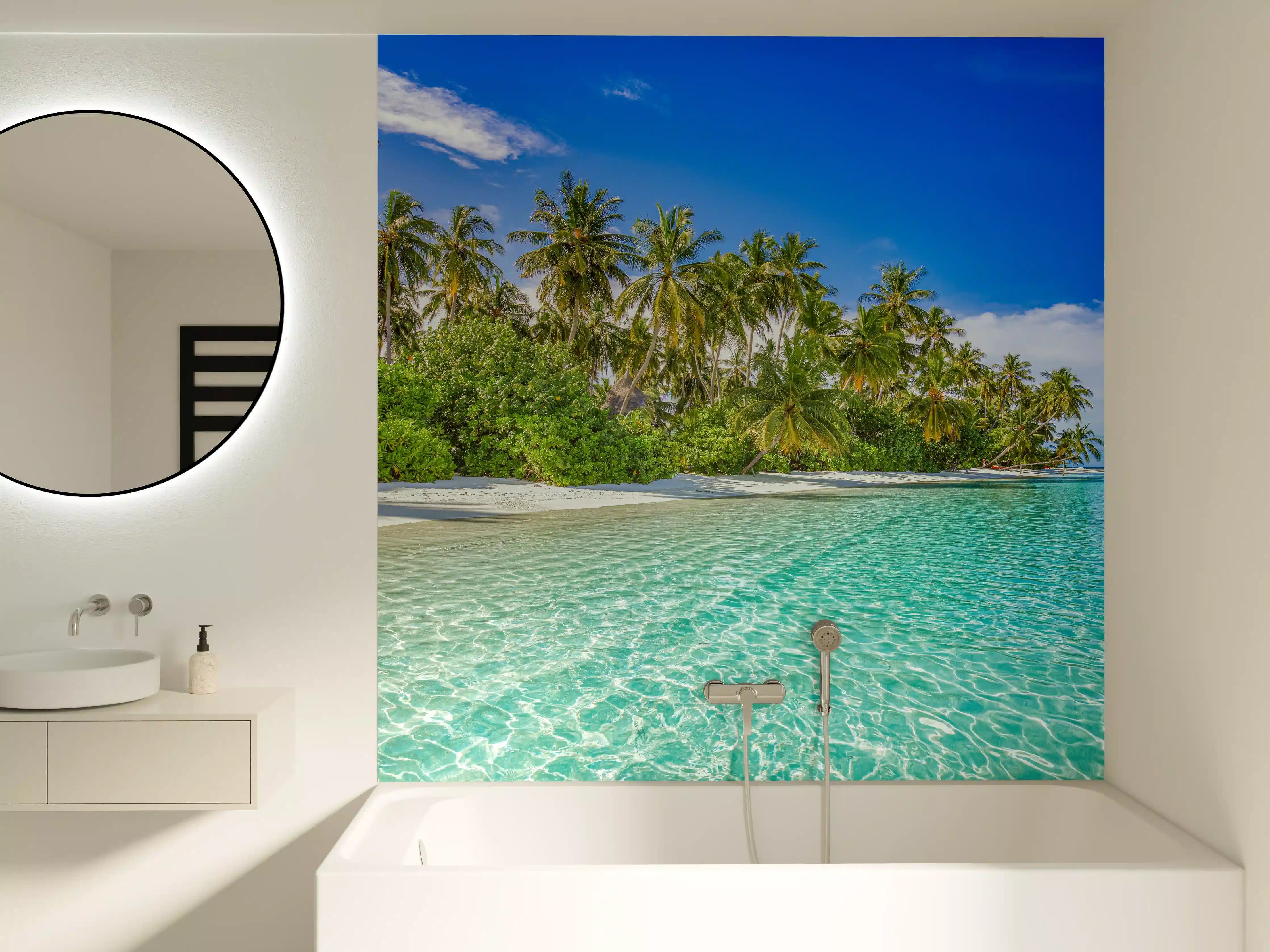 Badewannen-Rückwand - Paradiesische Insel