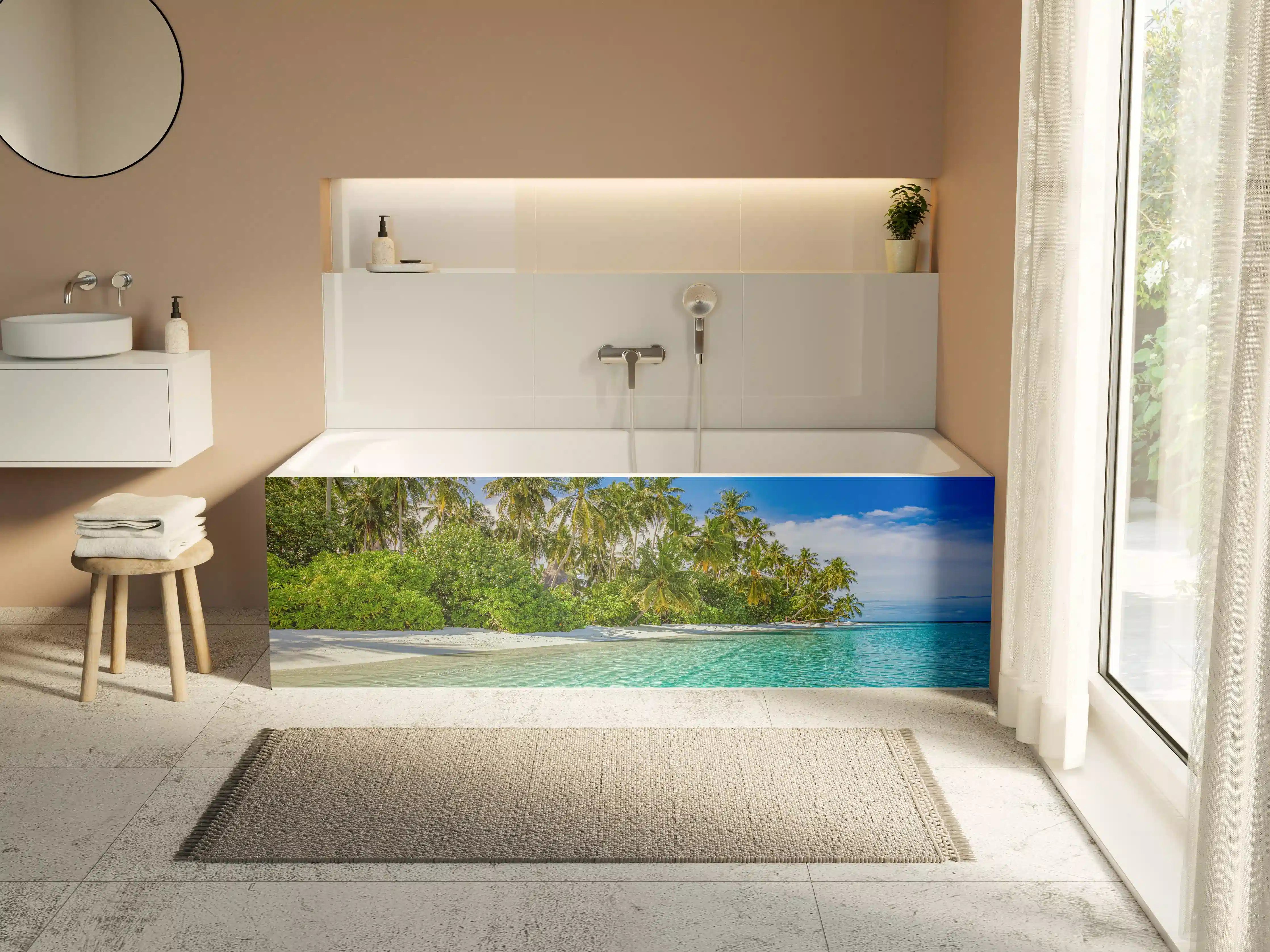 Badewannen-Rückwand - Paradiesische Insel
