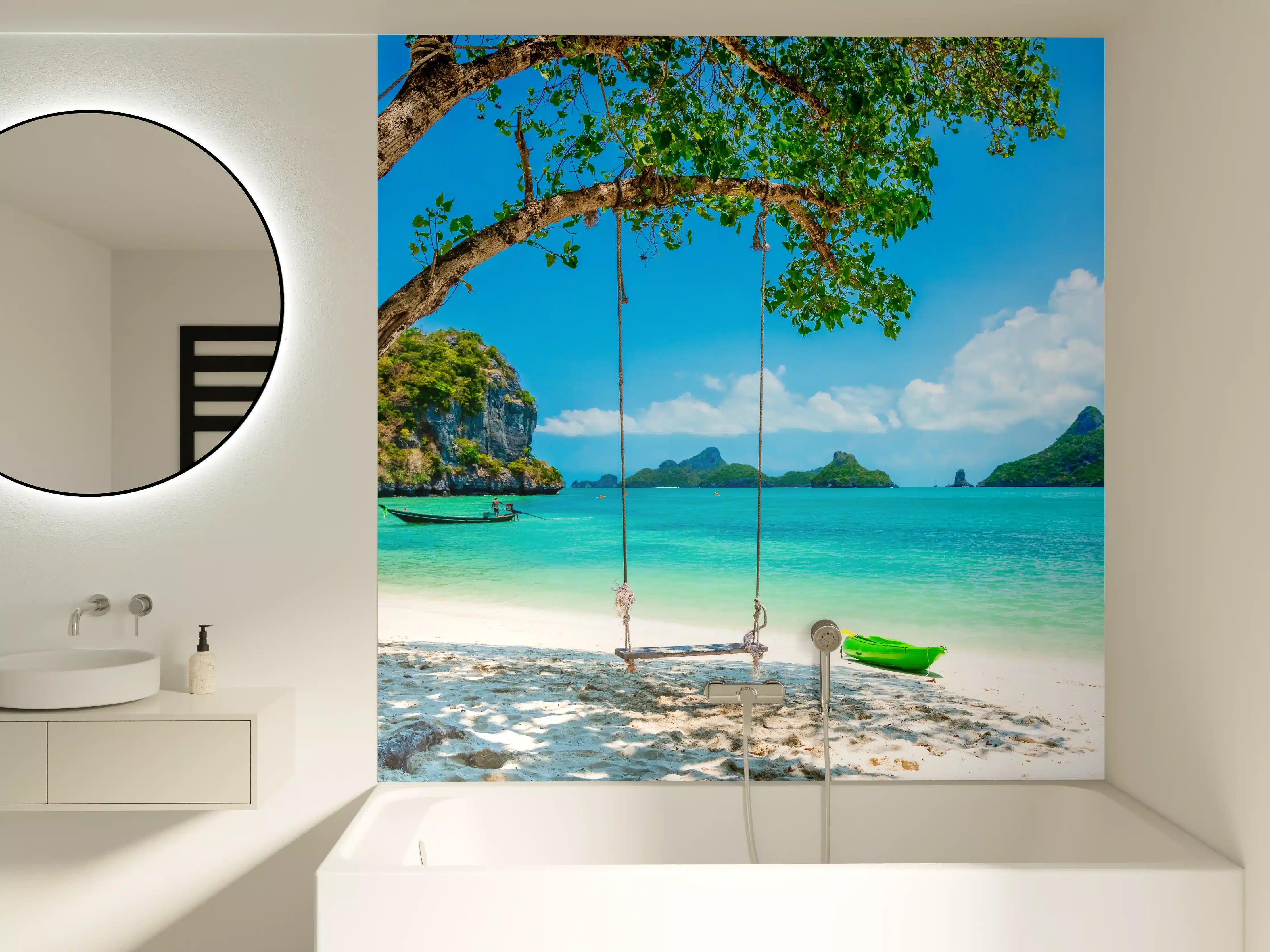 Badewannen-Rückwand - Paradiesischer Strand in Thailand