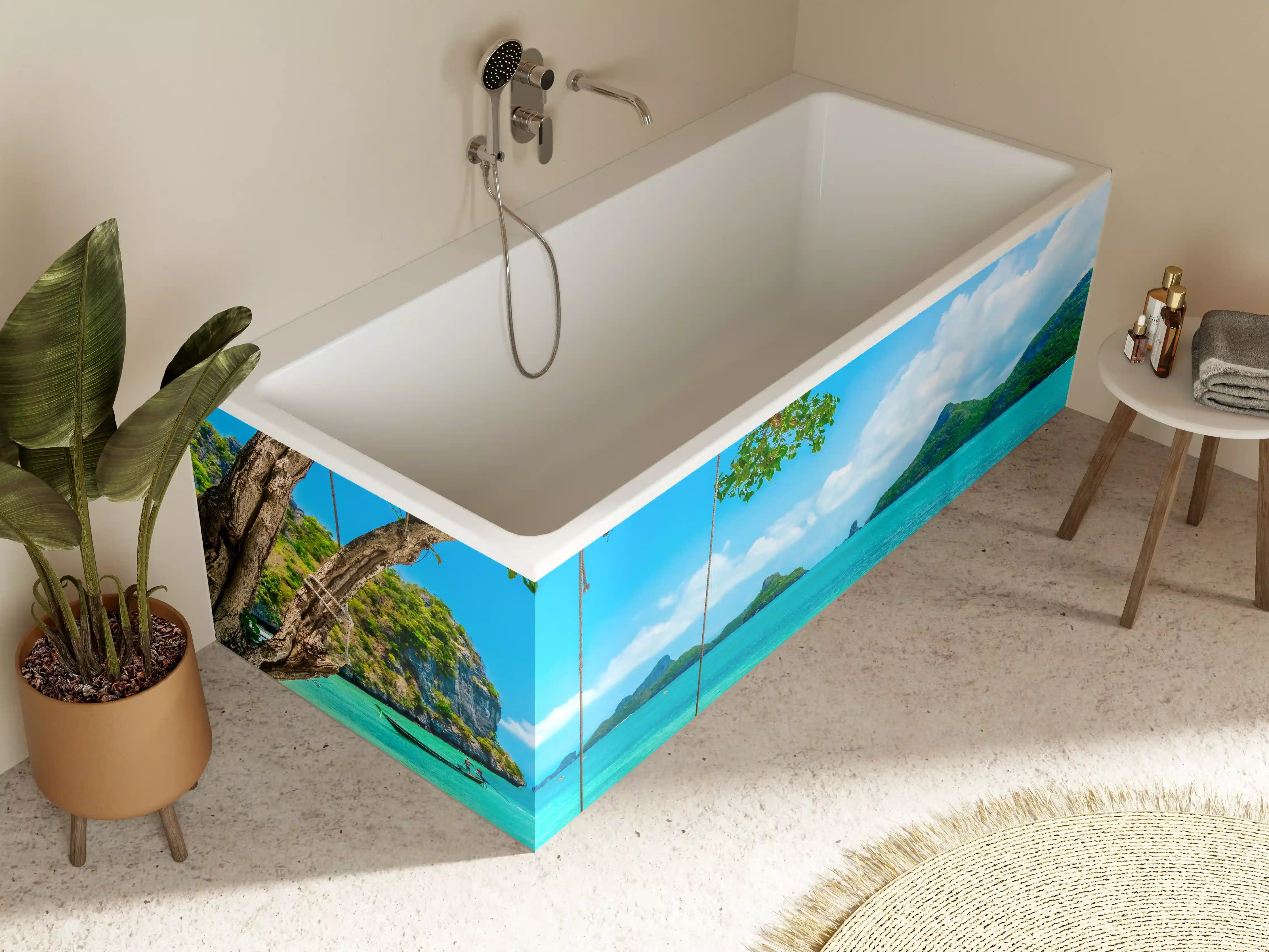 Badewannen-Rückwand - Paradiesischer Strand in Thailand