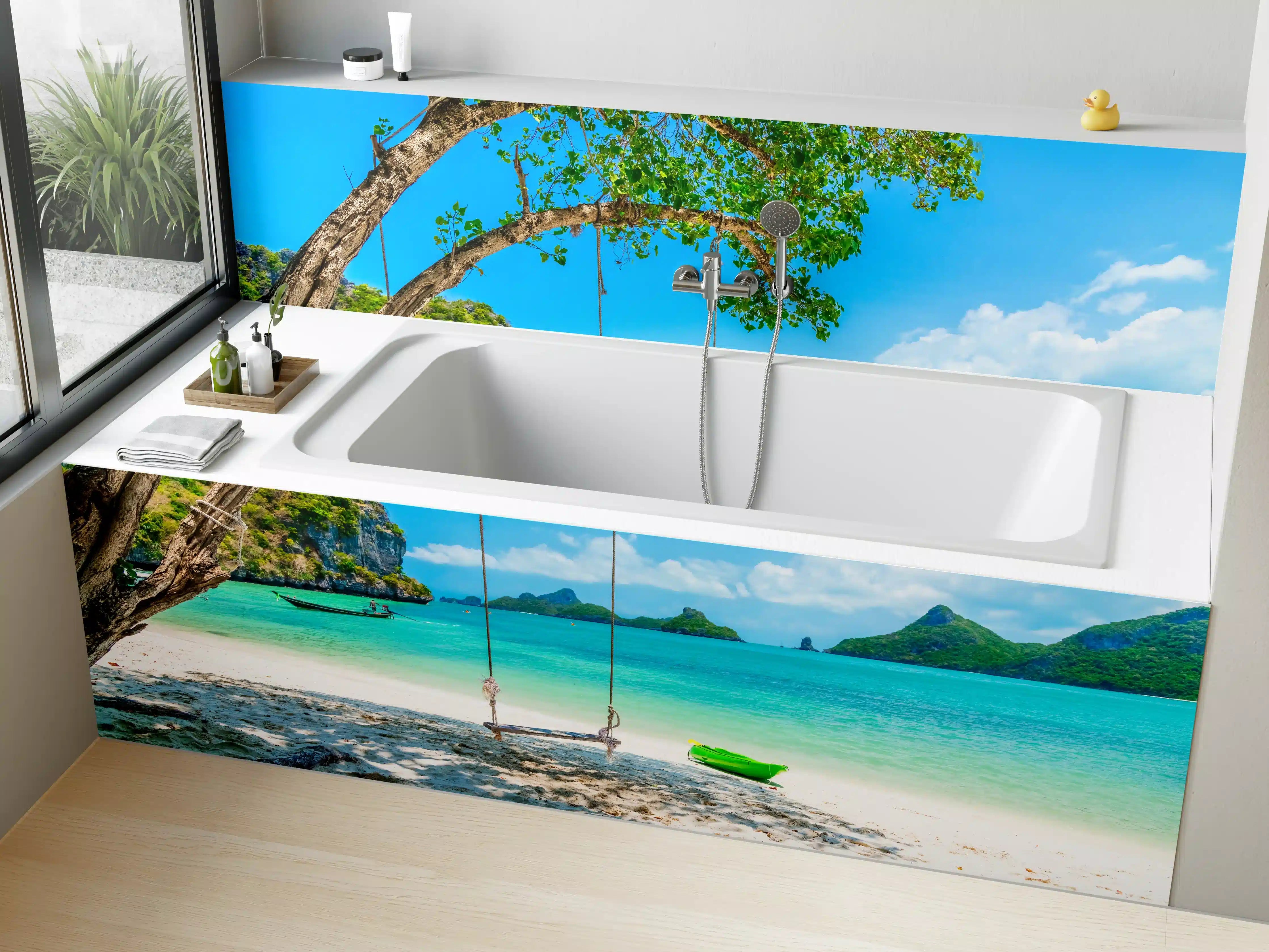 Badewannen-Rückwand - Paradiesischer Strand in Thailand