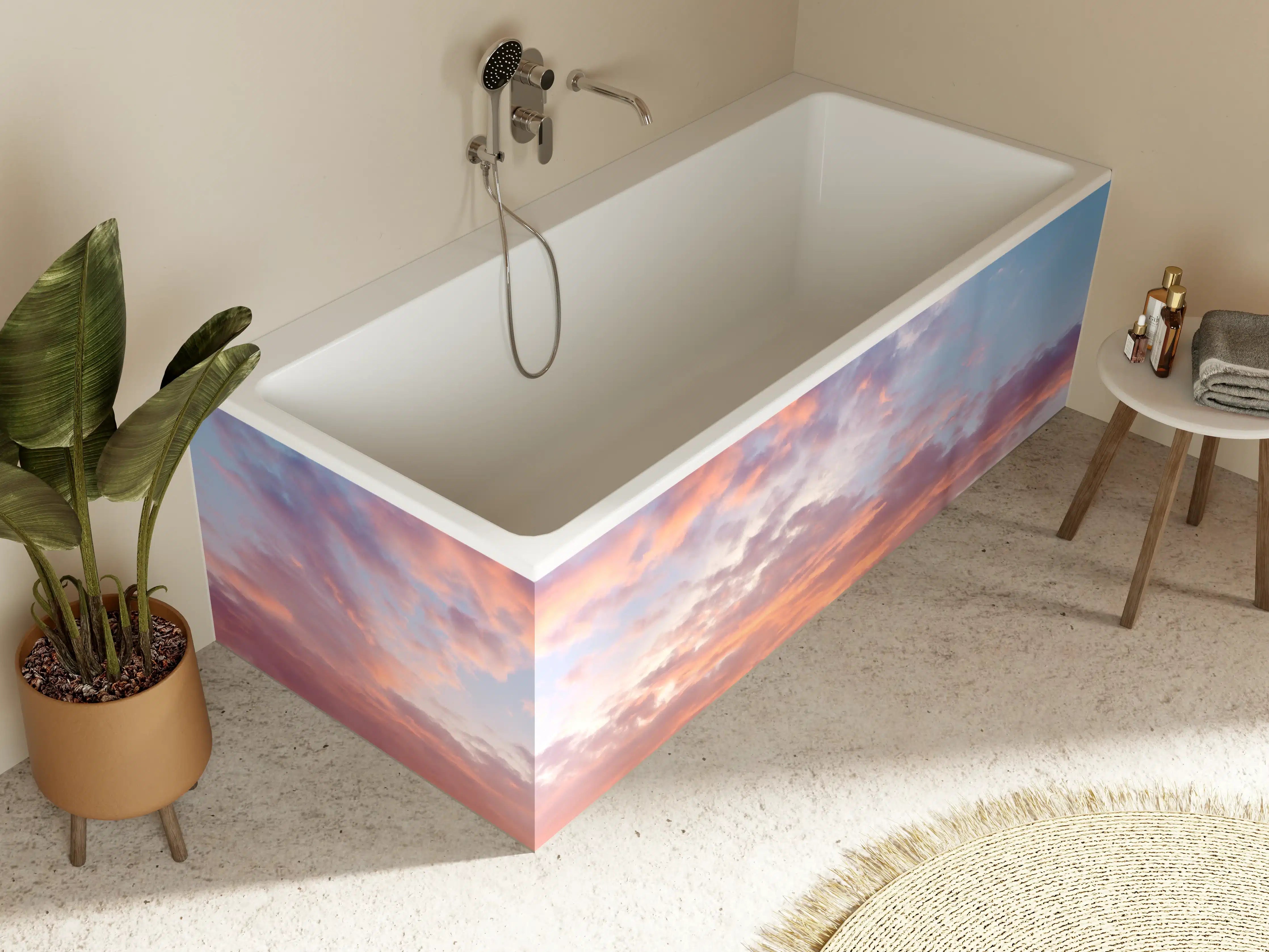 Badewannen-Rückwand - Pastell-Sonnenuntergangs-Himmel