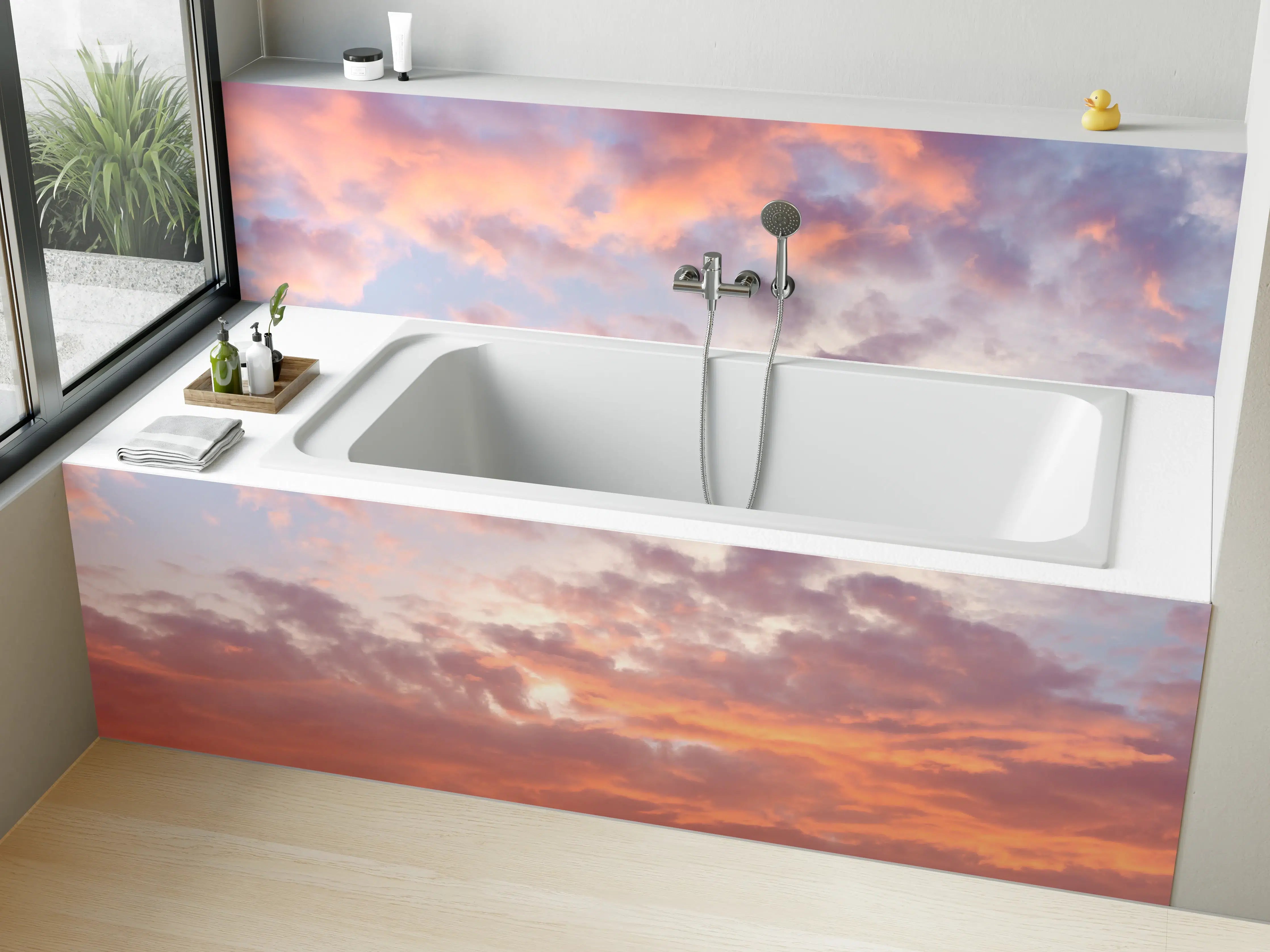 Badewannen-Rückwand - Pastell-Sonnenuntergangs-Himmel
