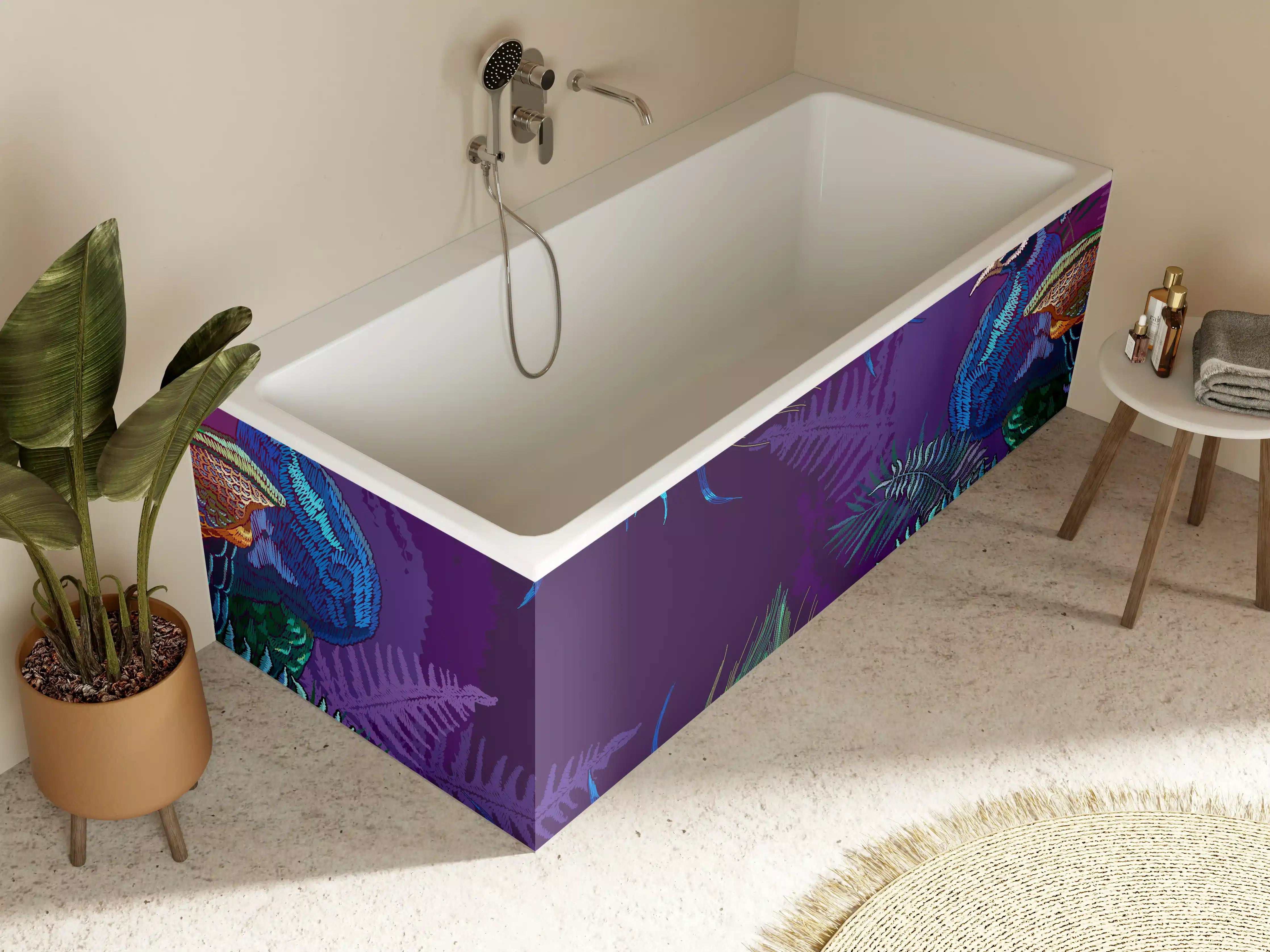 Badewannen-Rückwand - Pfau - Stickmuster