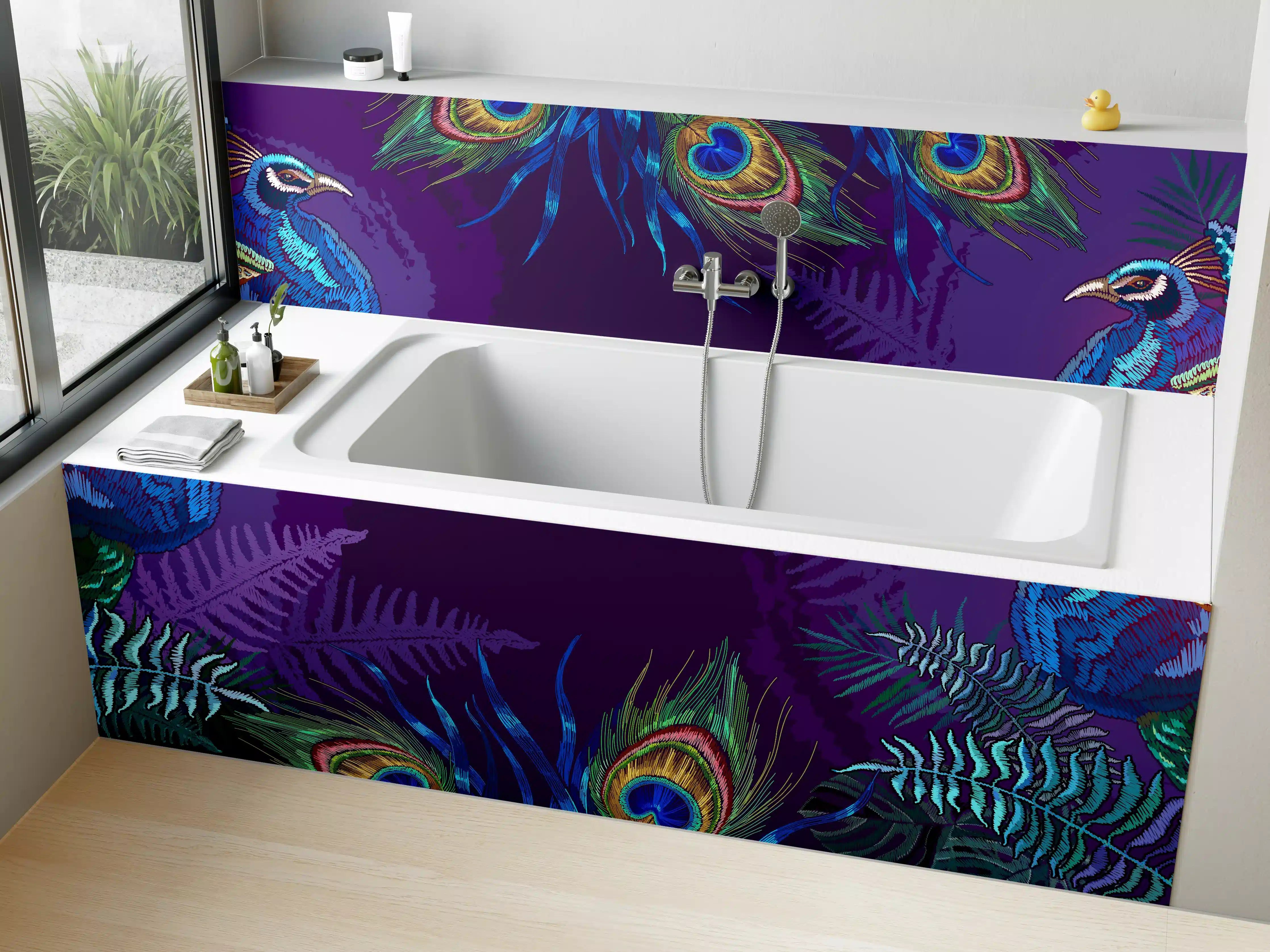 Badewannen-Rückwand - Pfau - Stickmuster