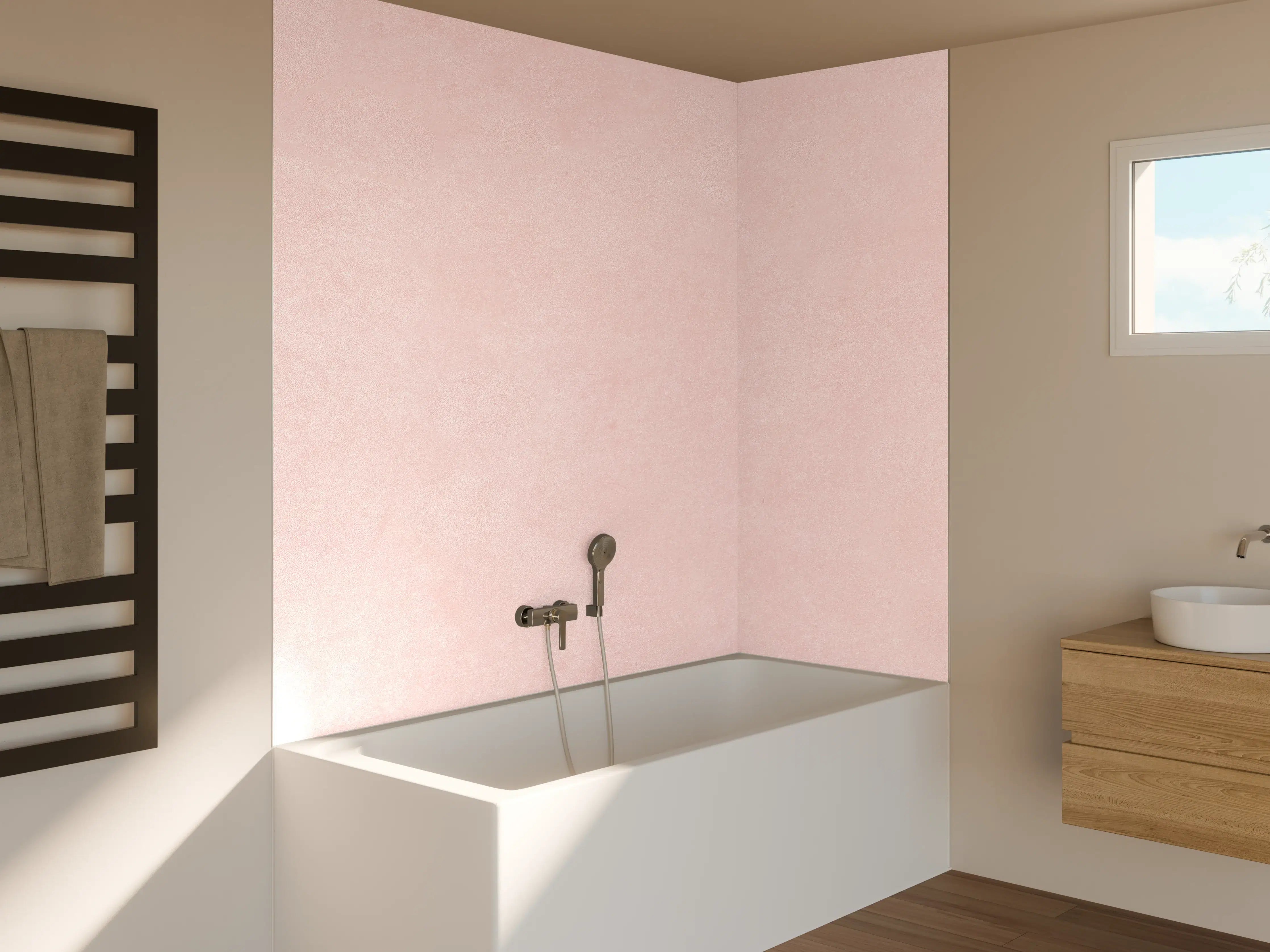 Badewannen-Rückwand - Pinke Wandtextur