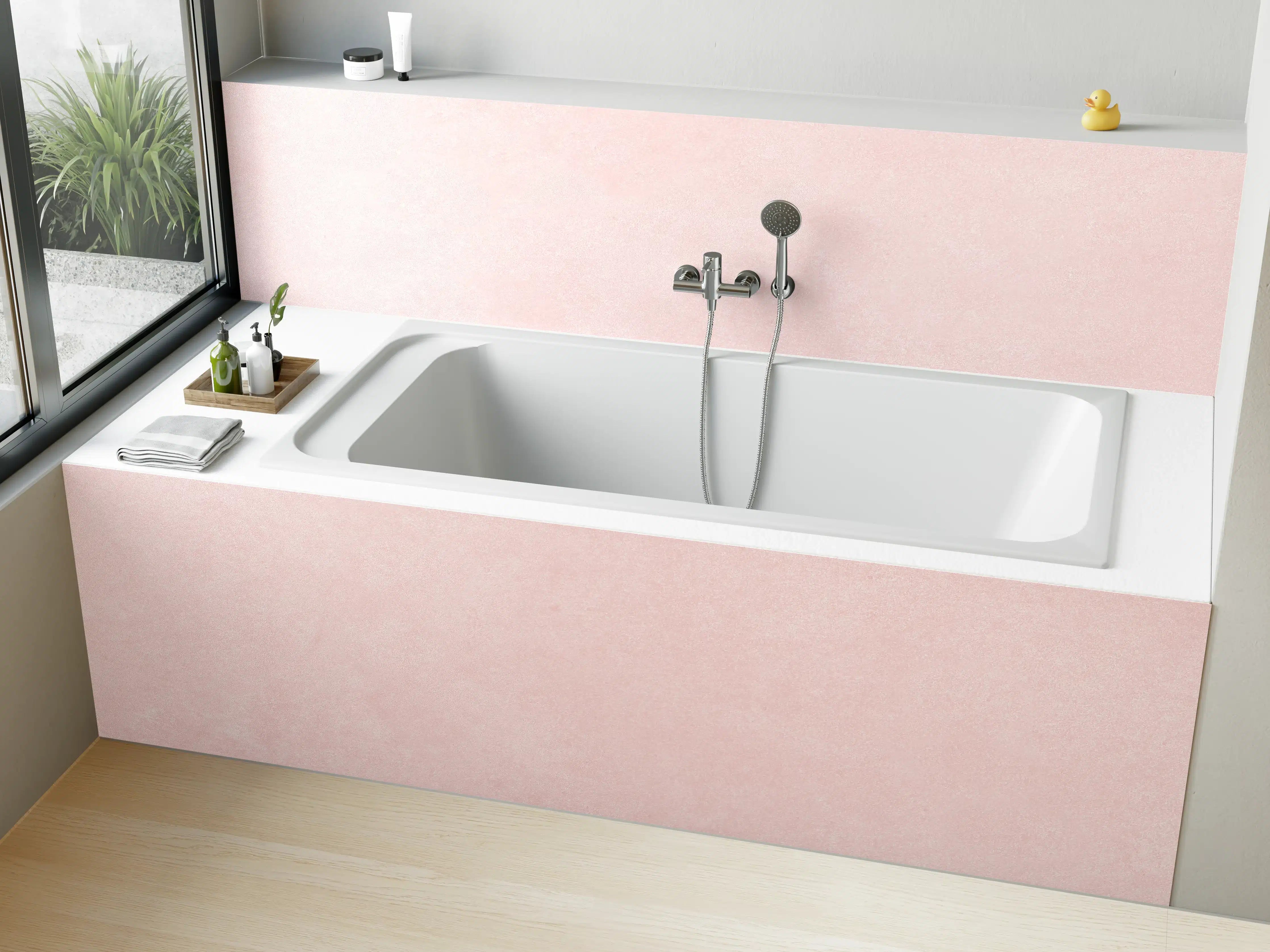 Badewannen-Rückwand - Pinke Wandtextur